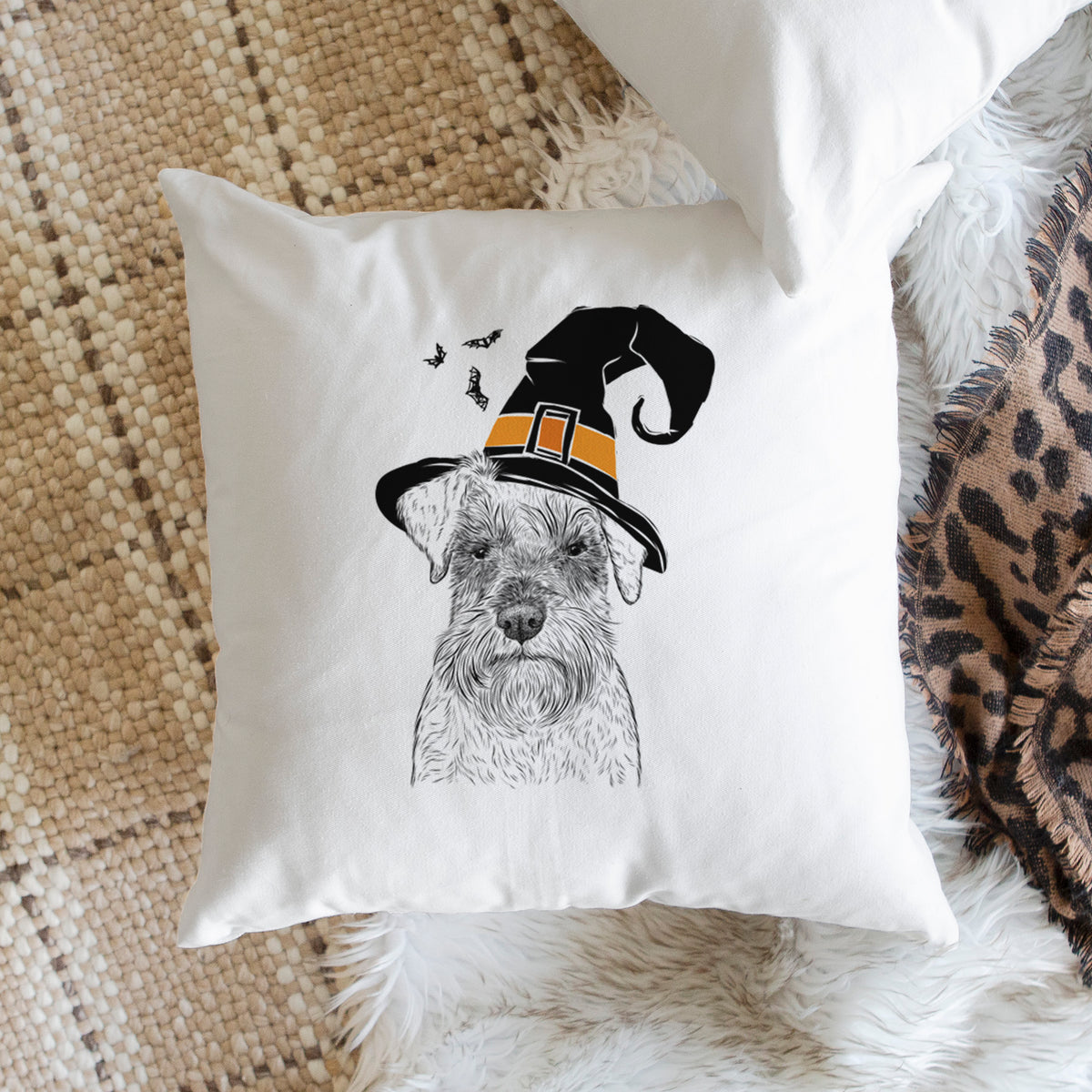 Smokey the Miniature Schnauzer - Throw Pillow Cover
