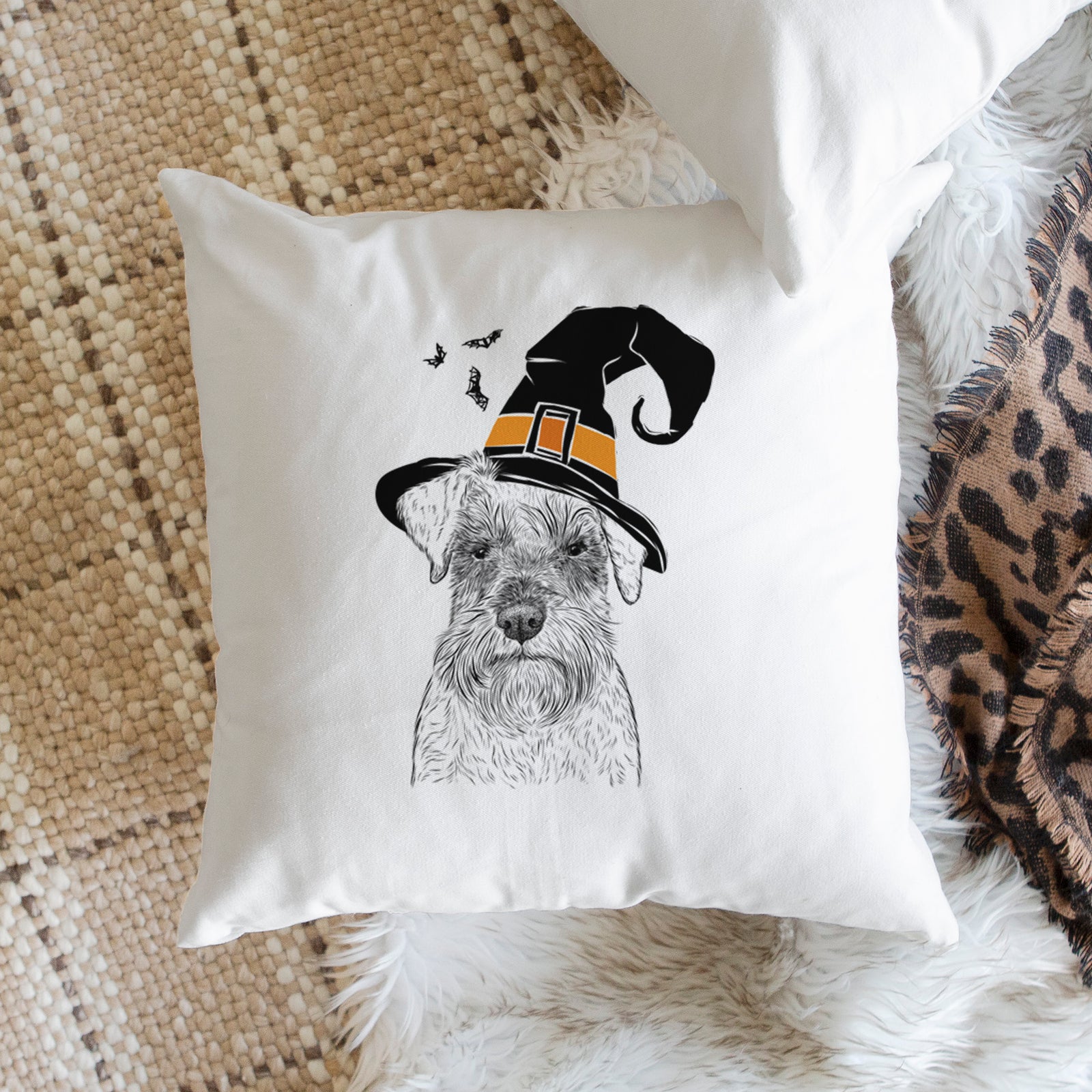 Smokey the Miniature Schnauzer - Throw Pillow Cover