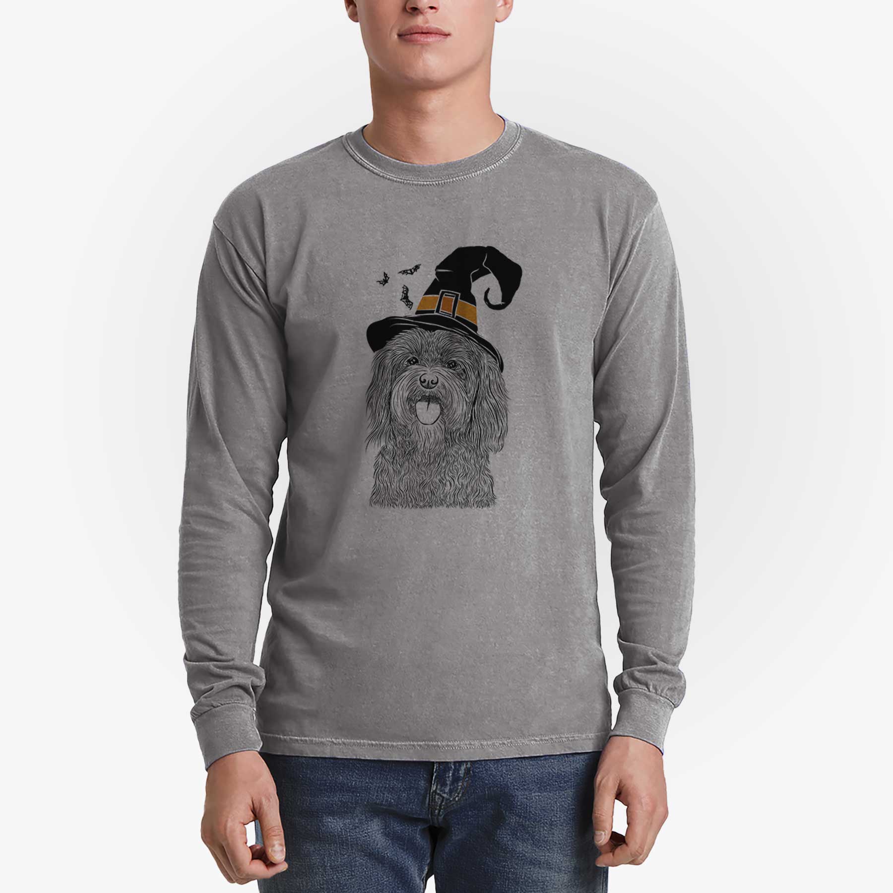 Witch Sophie the Havanese - Men's Heavyweight 100% Cotton Long Sleeve