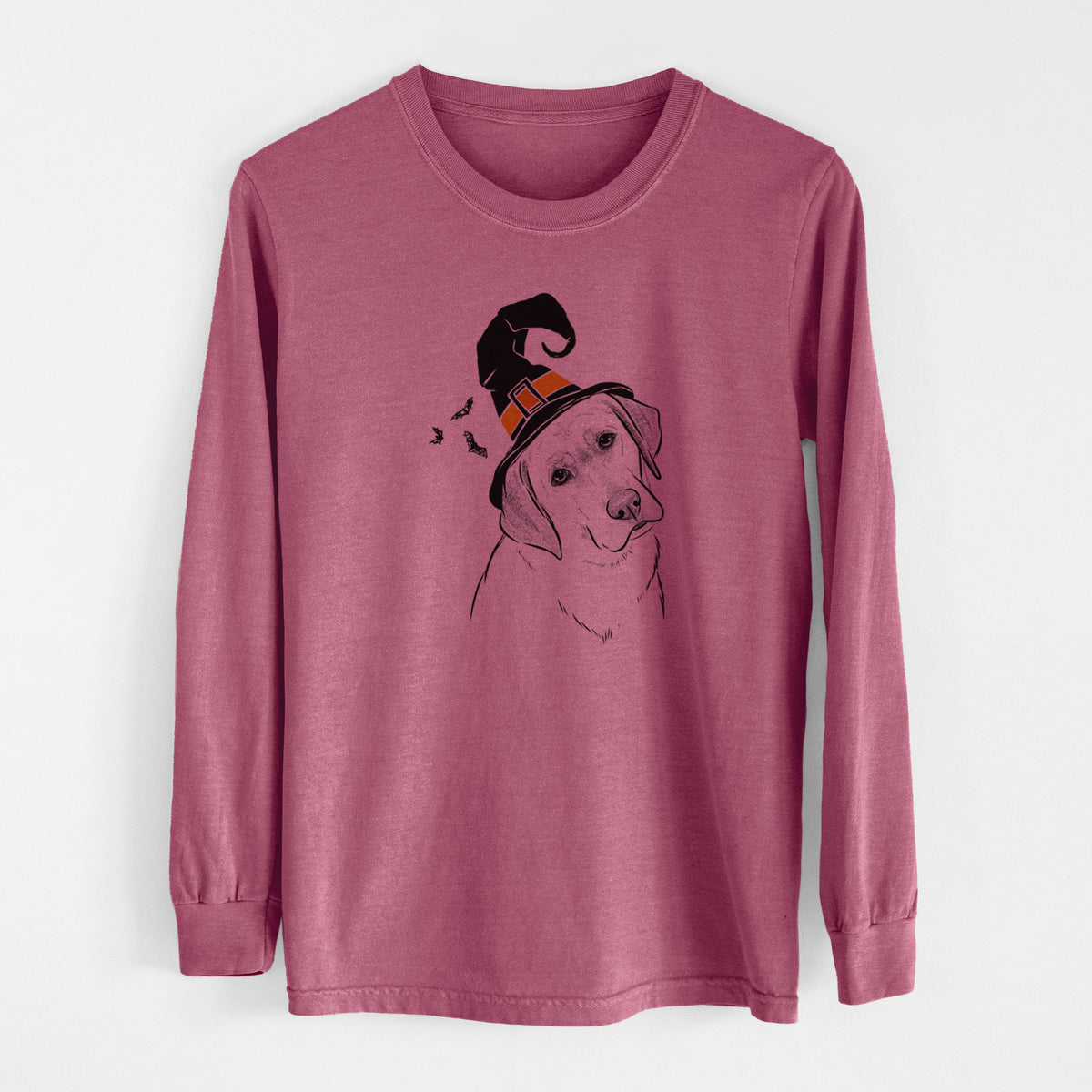 Witch Stella the Yellow Lab - Men's Heavyweight 100% Cotton Long Sleeve