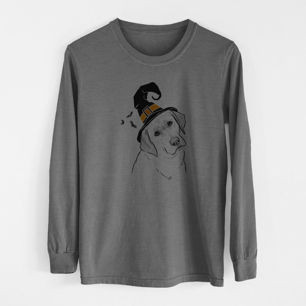 Witch Stella the Yellow Lab - Men's Heavyweight 100% Cotton Long Sleeve