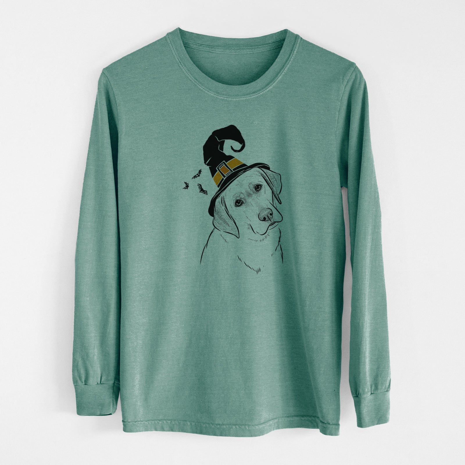 Witch Stella the Yellow Lab - Men's Heavyweight 100% Cotton Long Sleeve