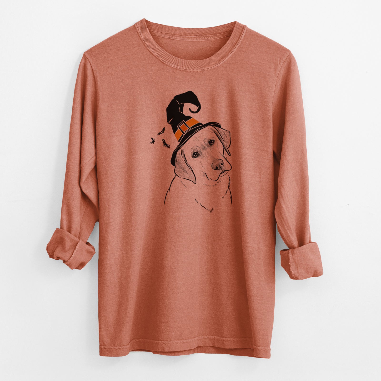 Witch Stella the Yellow Lab - Men's Heavyweight 100% Cotton Long Sleeve