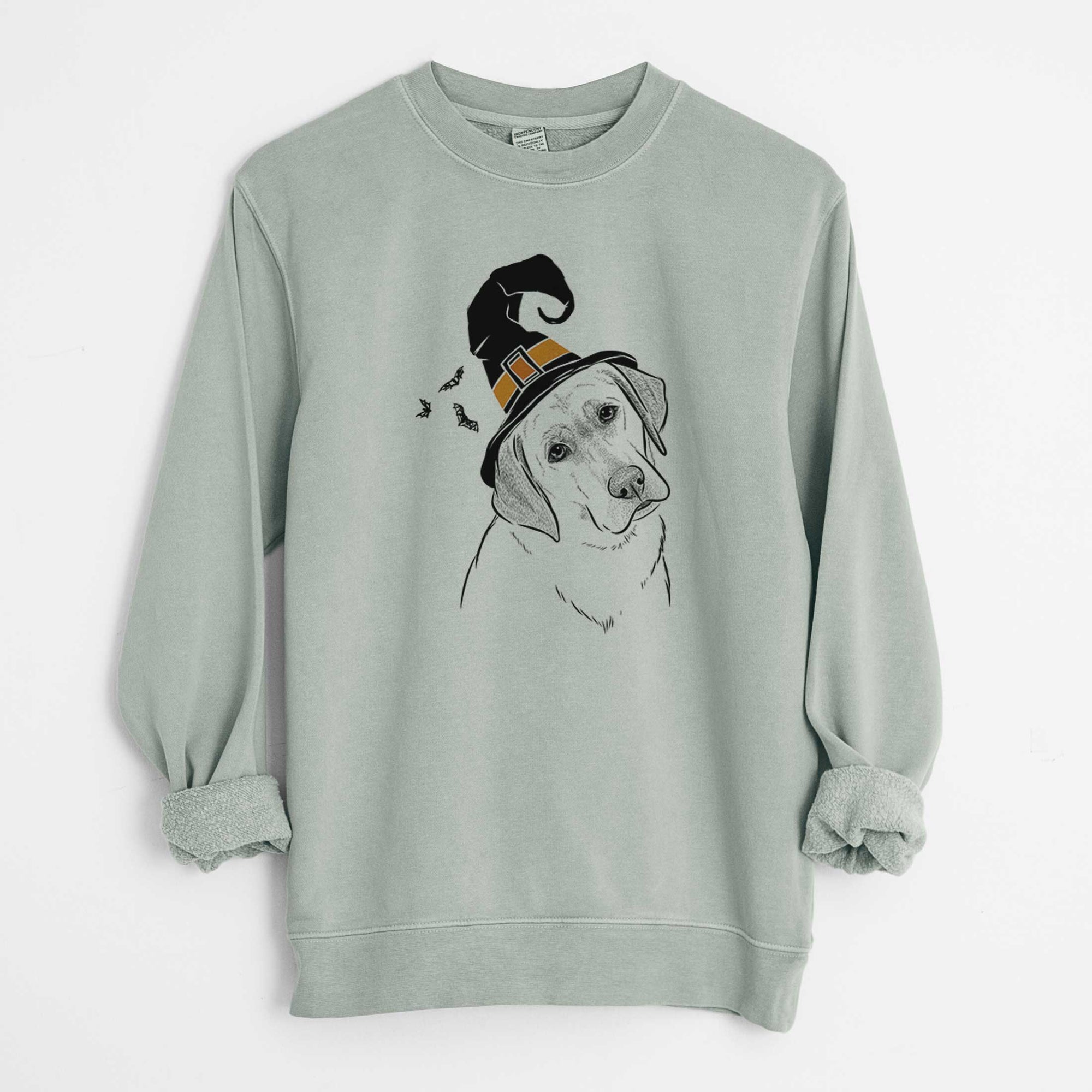 Witch Stella the Yellow Lab - Unisex Pigment Dyed Crew Sweatshirt