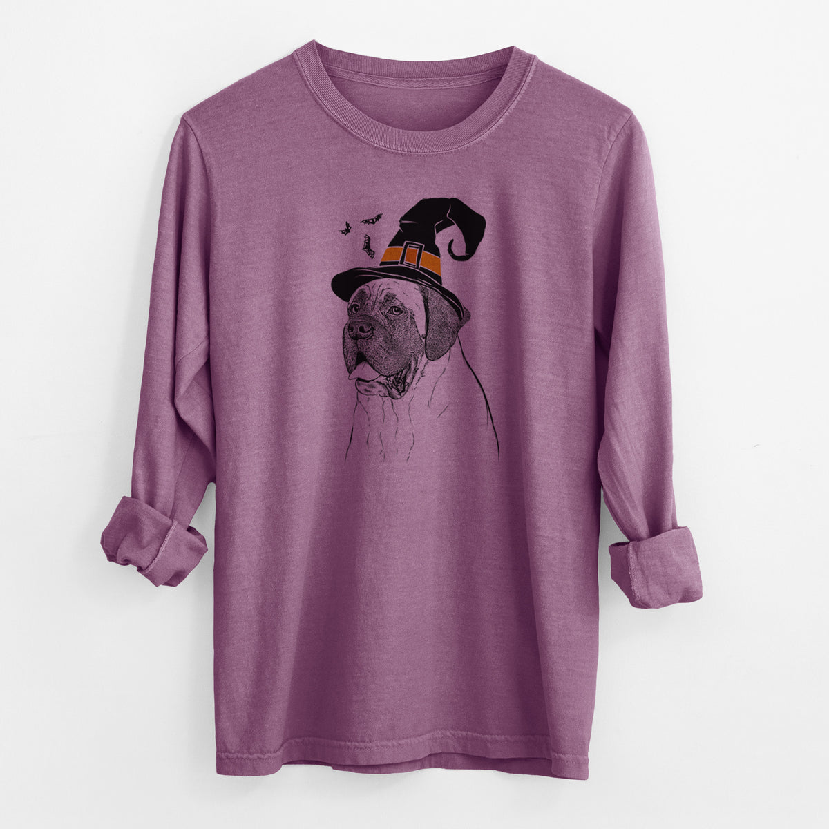 Witch Sterling the English Mastiff - Men's Heavyweight 100% Cotton Long Sleeve