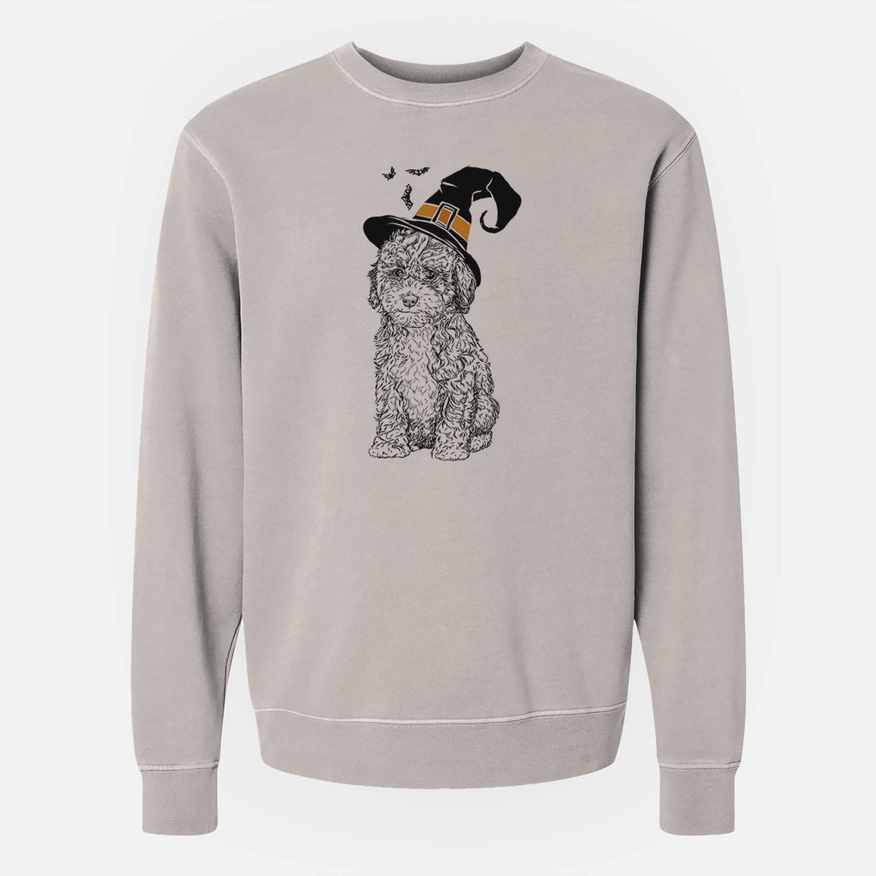 Witch Sweet Tea the Mini Doodle - Unisex Pigment Dyed Crew Sweatshirt