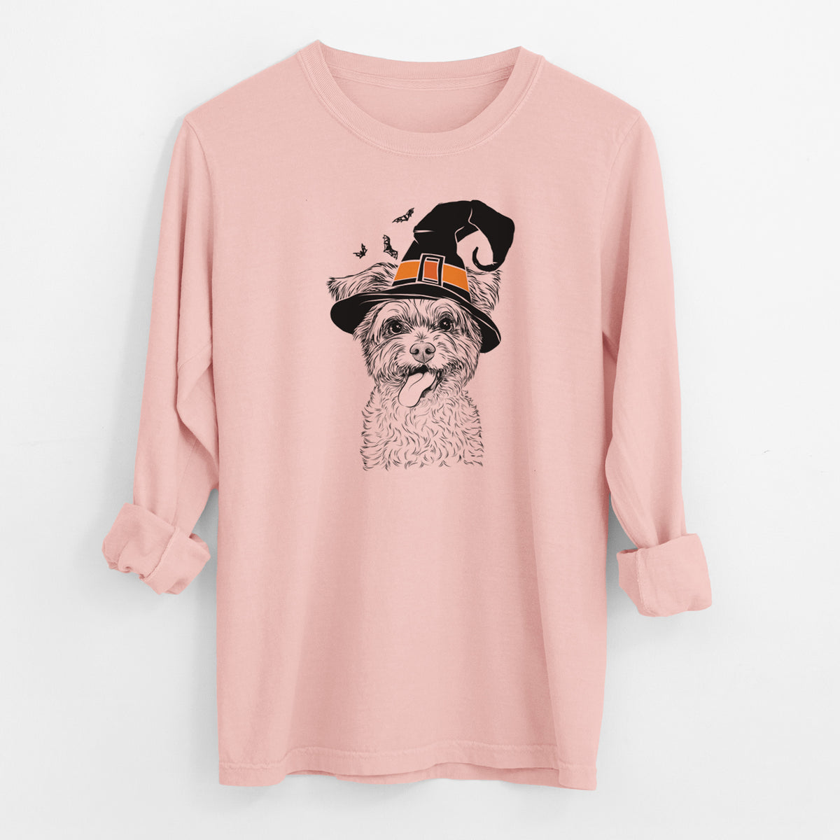 Witch Sweetie the Terrier Mix - Men's Heavyweight 100% Cotton Long Sleeve