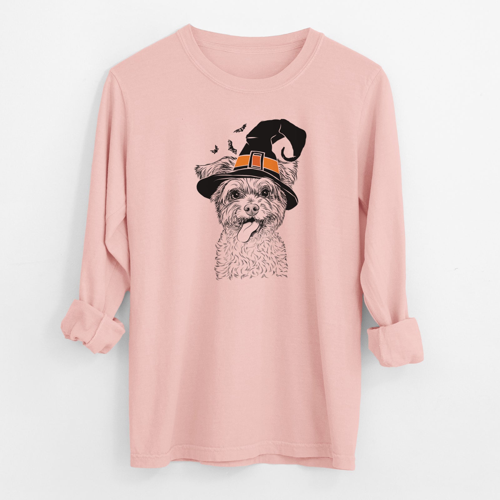 Witch Sweetie the Terrier Mix - Men's Heavyweight 100% Cotton Long Sleeve