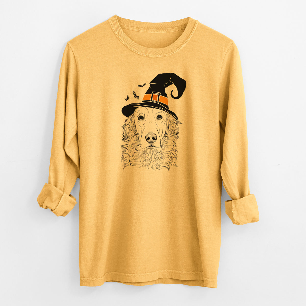 Witch Sydney the Golden Retriever - Men's Heavyweight 100% Cotton Long Sleeve