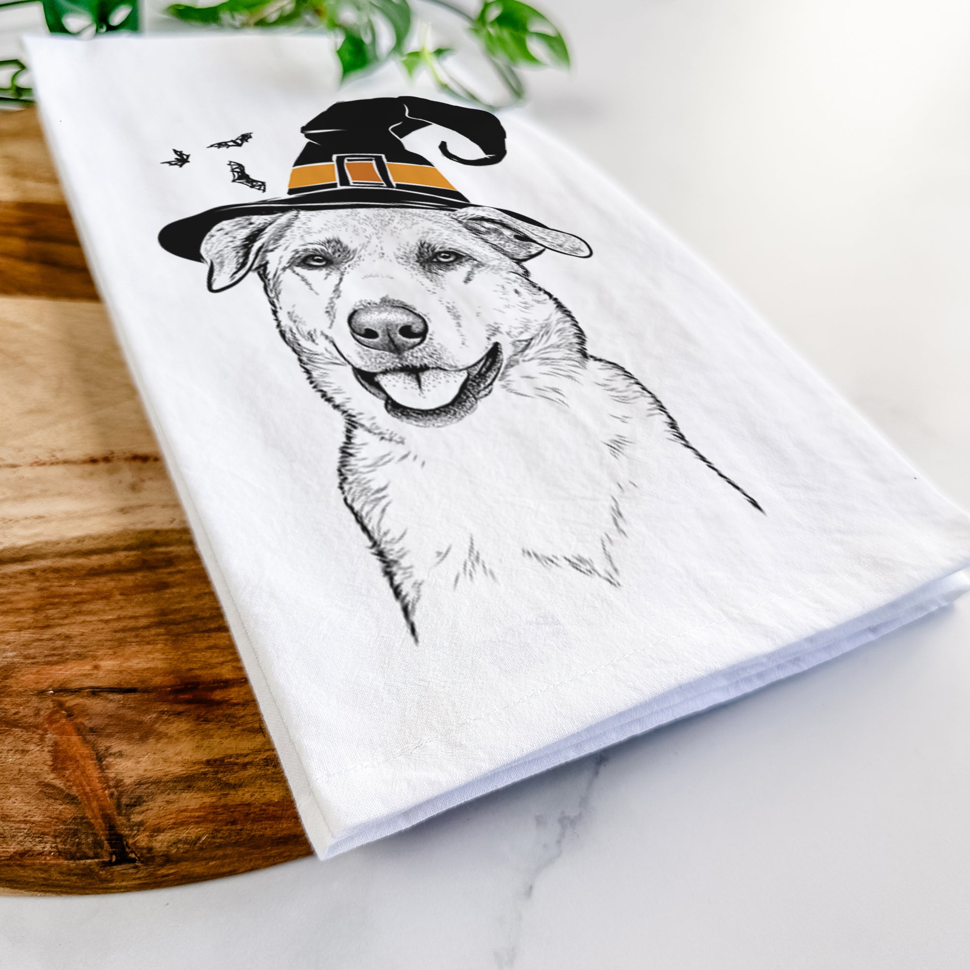 Sydney the Great Pyrenees Australian Shepherd Mix Tea Towel