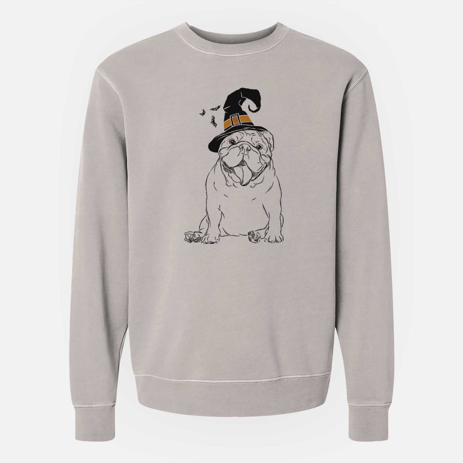 Witch Tank the English Bulldog - Unisex Pigment Dyed Crew Sweatshirt