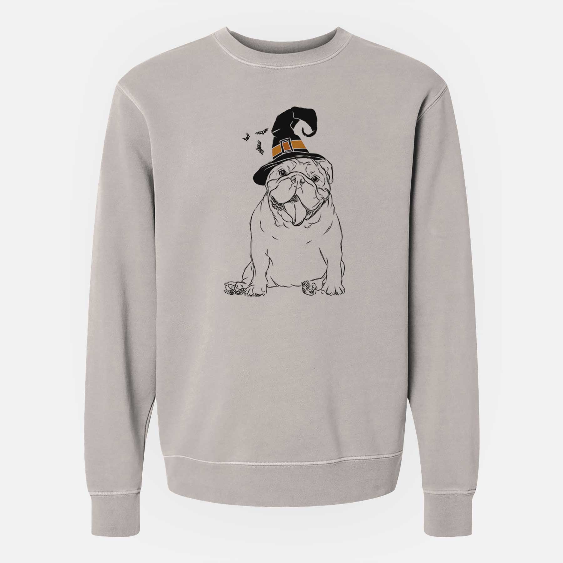 Witch Tank the English Bulldog - Unisex Pigment Dyed Crew Sweatshirt