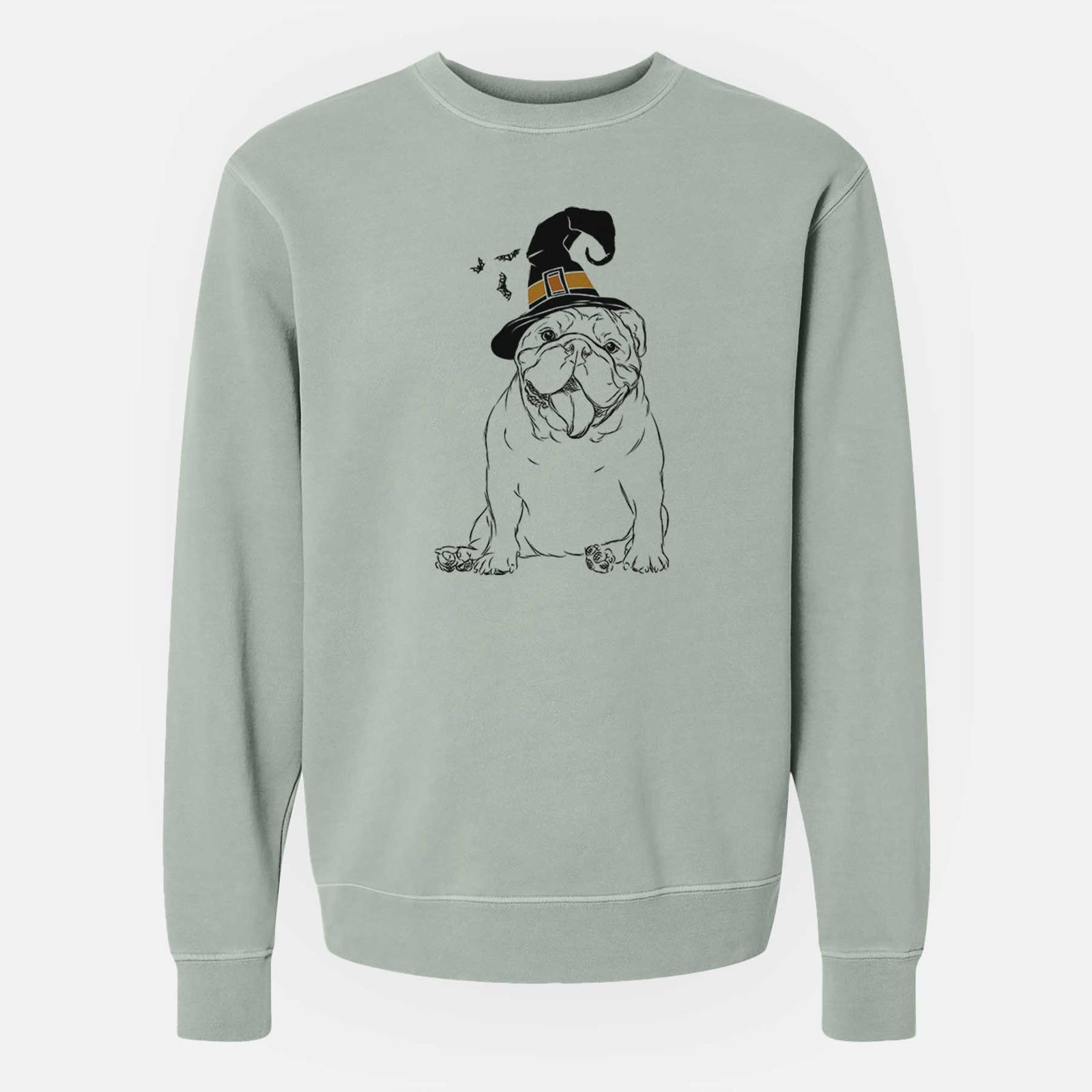 Witch Tank the English Bulldog - Unisex Pigment Dyed Crew Sweatshirt