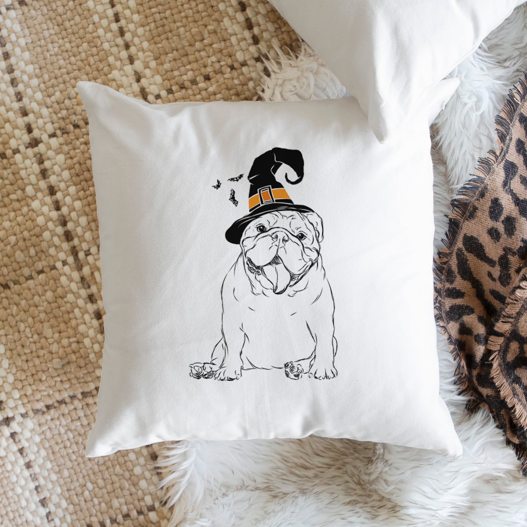 Tank the English Bulldog - Throw Pillow Cover