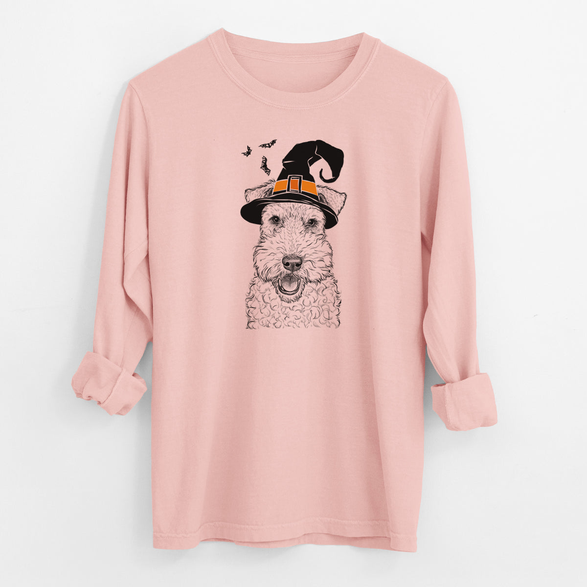 Witch Ted the Wire Fox Terrier - Men's Heavyweight 100% Cotton Long Sleeve