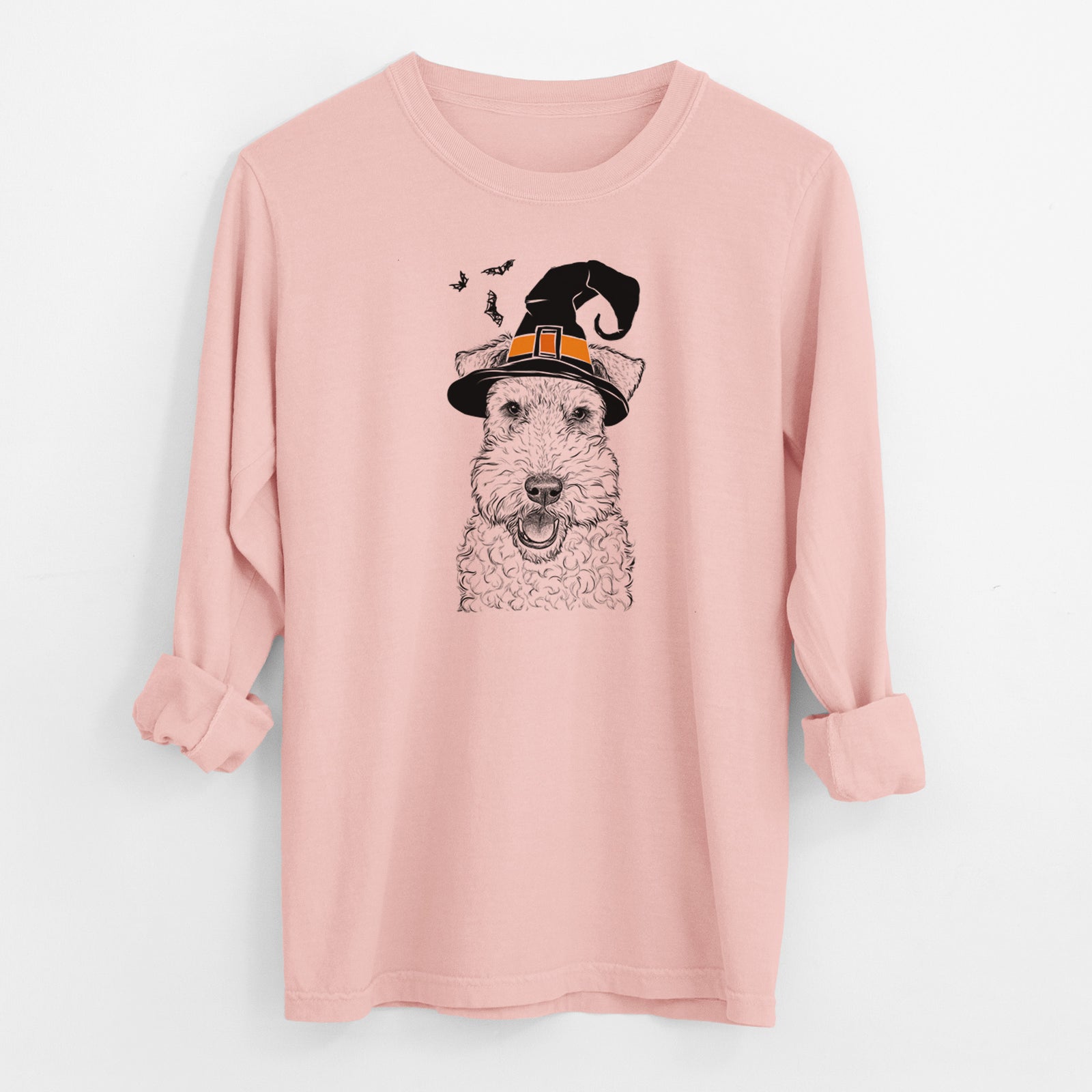 Witch Ted the Wire Fox Terrier - Men's Heavyweight 100% Cotton Long Sleeve