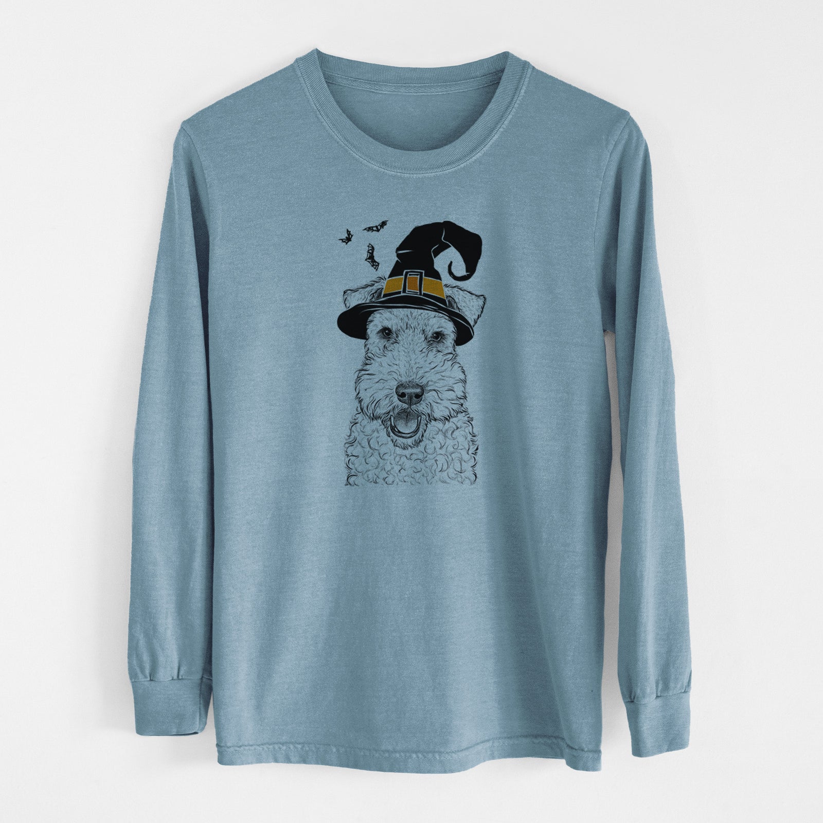 Witch Ted the Wire Fox Terrier - Men's Heavyweight 100% Cotton Long Sleeve
