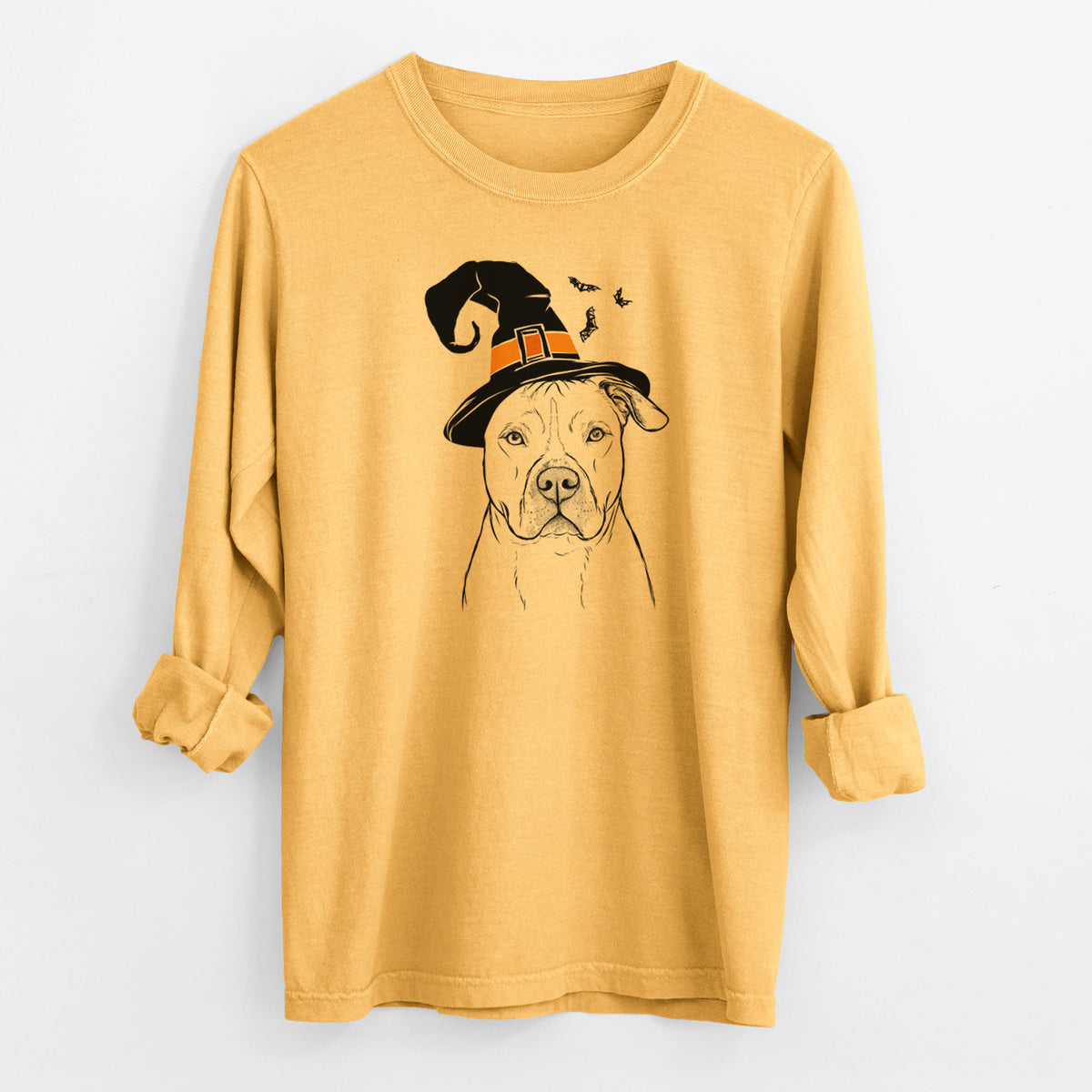 Witch Teddy Jam the Pitbull - Men's Heavyweight 100% Cotton Long Sleeve