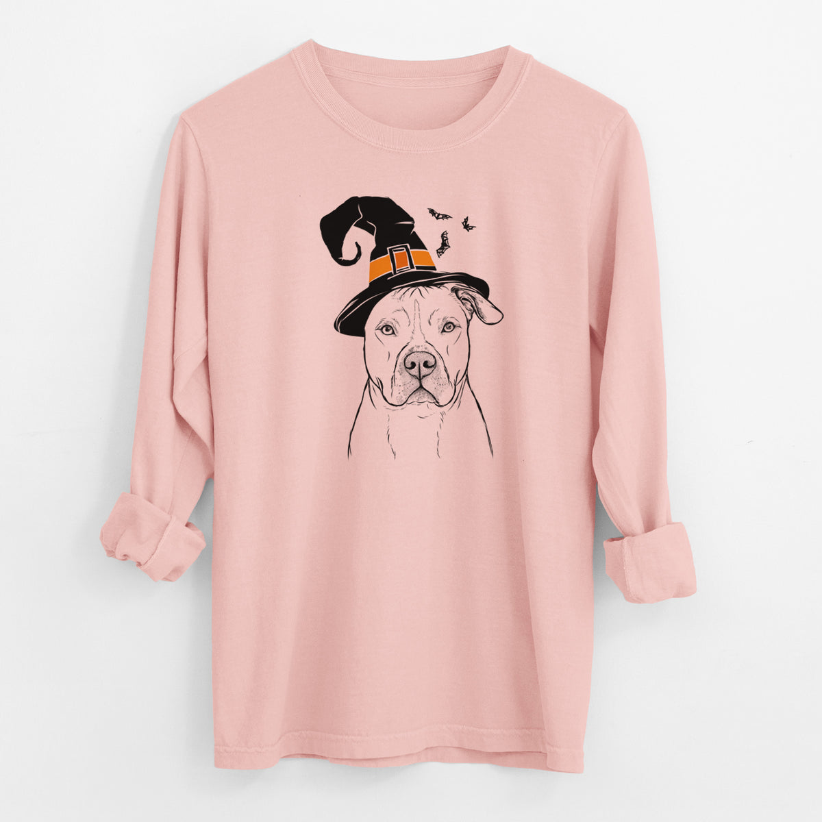 Witch Teddy Jam the Pitbull - Men's Heavyweight 100% Cotton Long Sleeve