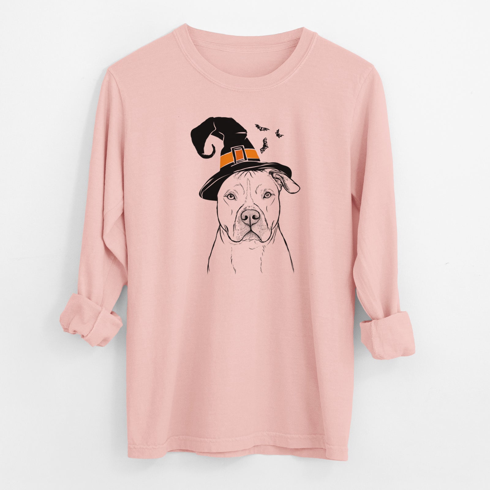 Witch Teddy Jam the Pitbull - Men's Heavyweight 100% Cotton Long Sleeve