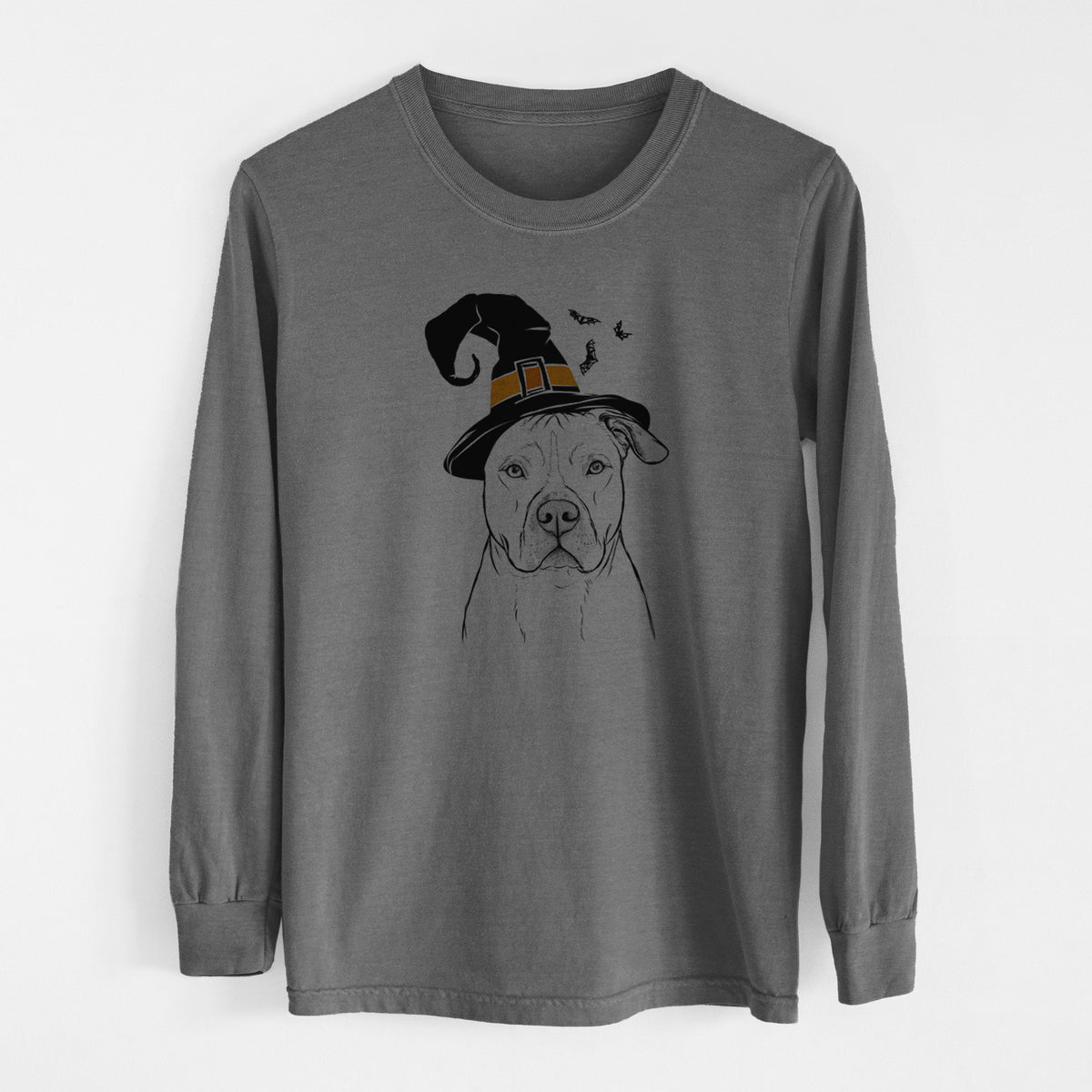 Witch Teddy Jam the Pitbull - Men's Heavyweight 100% Cotton Long Sleeve