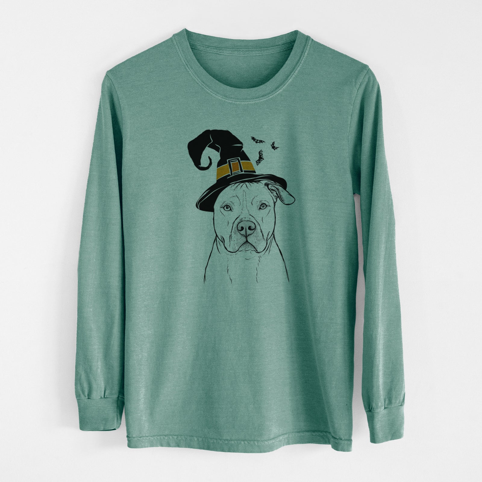 Witch Teddy Jam the Pitbull - Men's Heavyweight 100% Cotton Long Sleeve