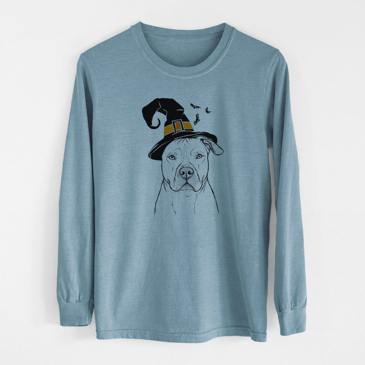 Witch Teddy Jam the Pitbull - Men's Heavyweight 100% Cotton Long Sleeve