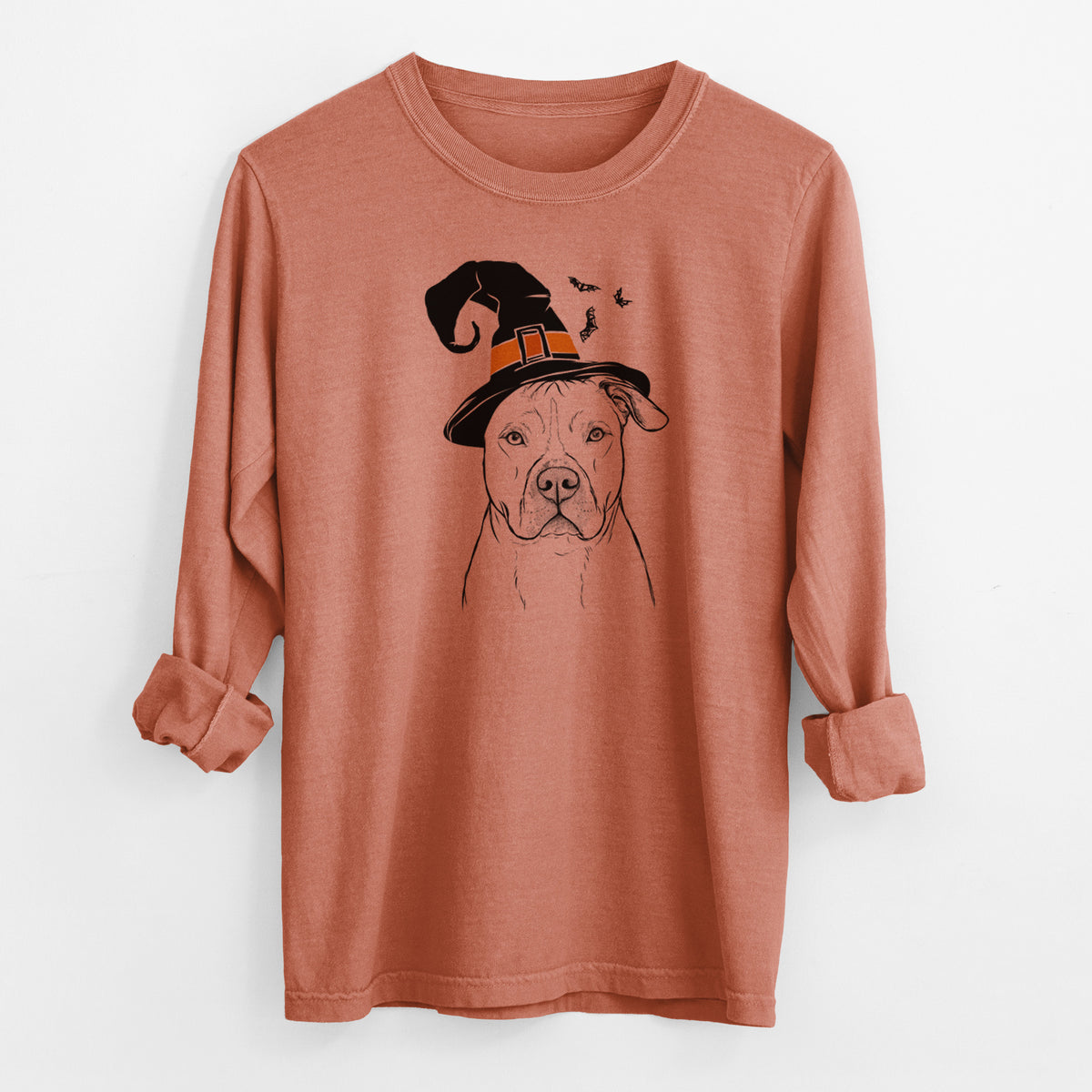 Witch Teddy Jam the Pitbull - Men's Heavyweight 100% Cotton Long Sleeve