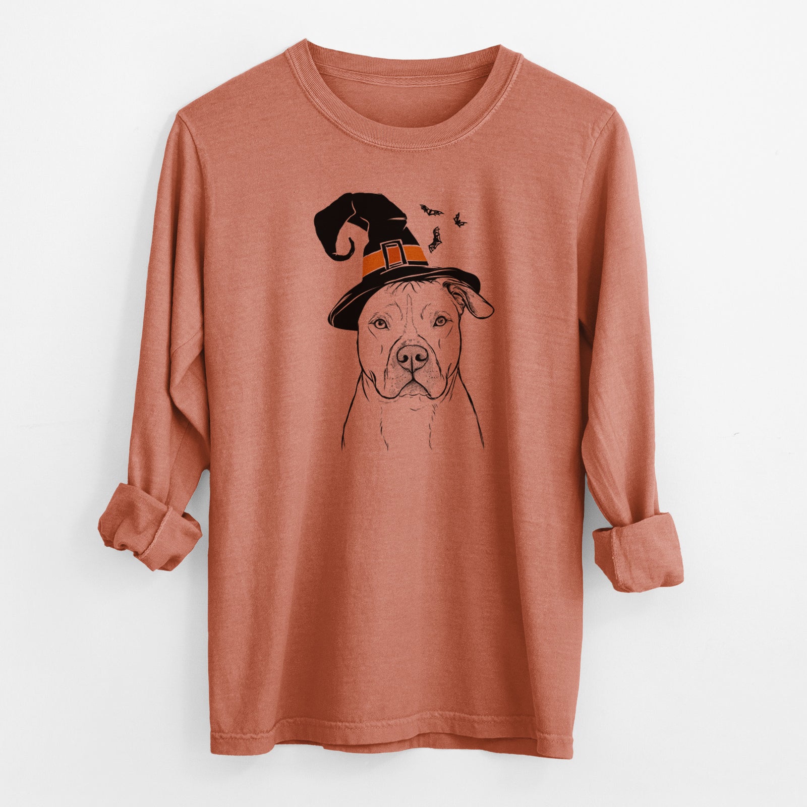 Witch Teddy Jam the Pitbull - Men's Heavyweight 100% Cotton Long Sleeve