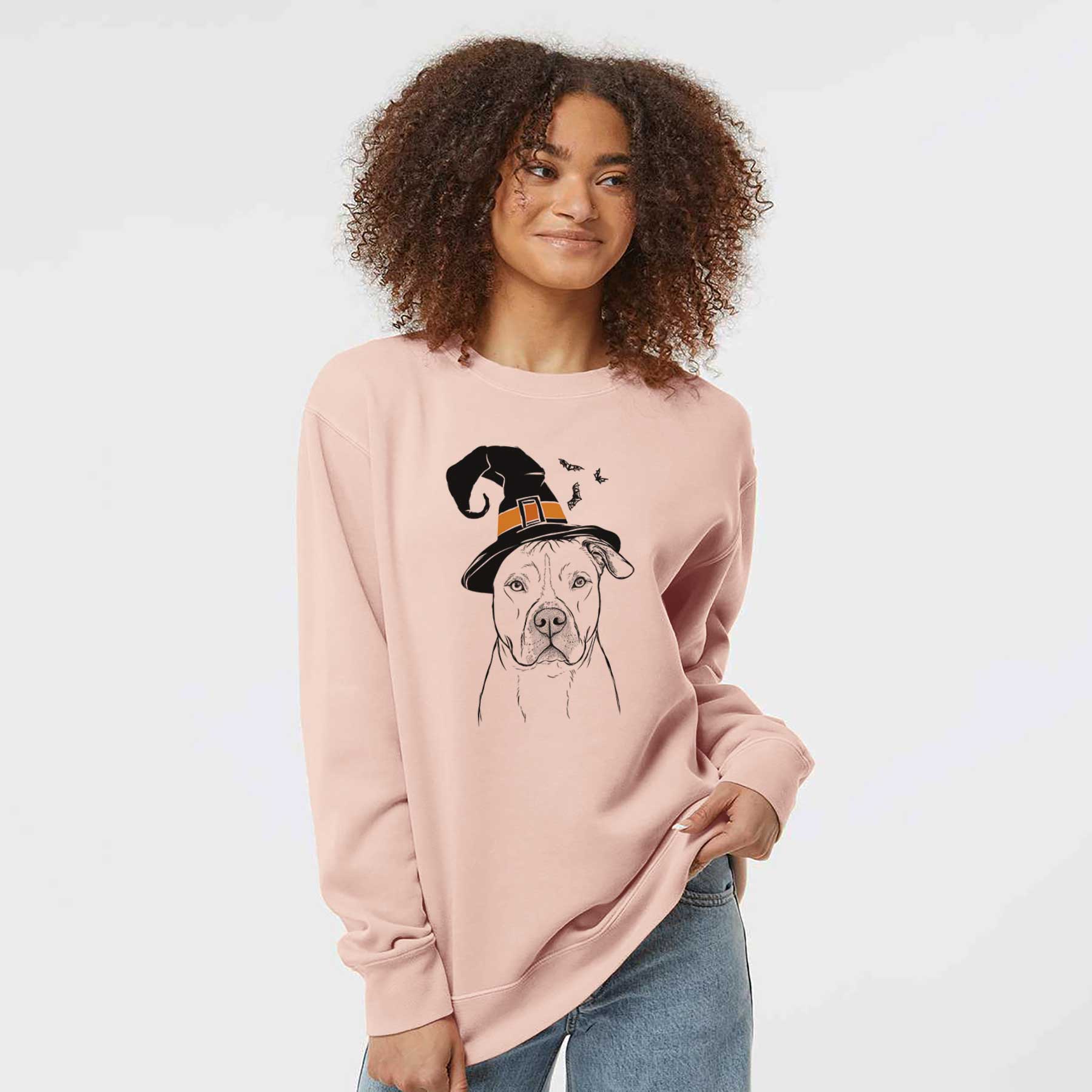 Witch Teddy Jam the Pitbull - Unisex Pigment Dyed Crew Sweatshirt