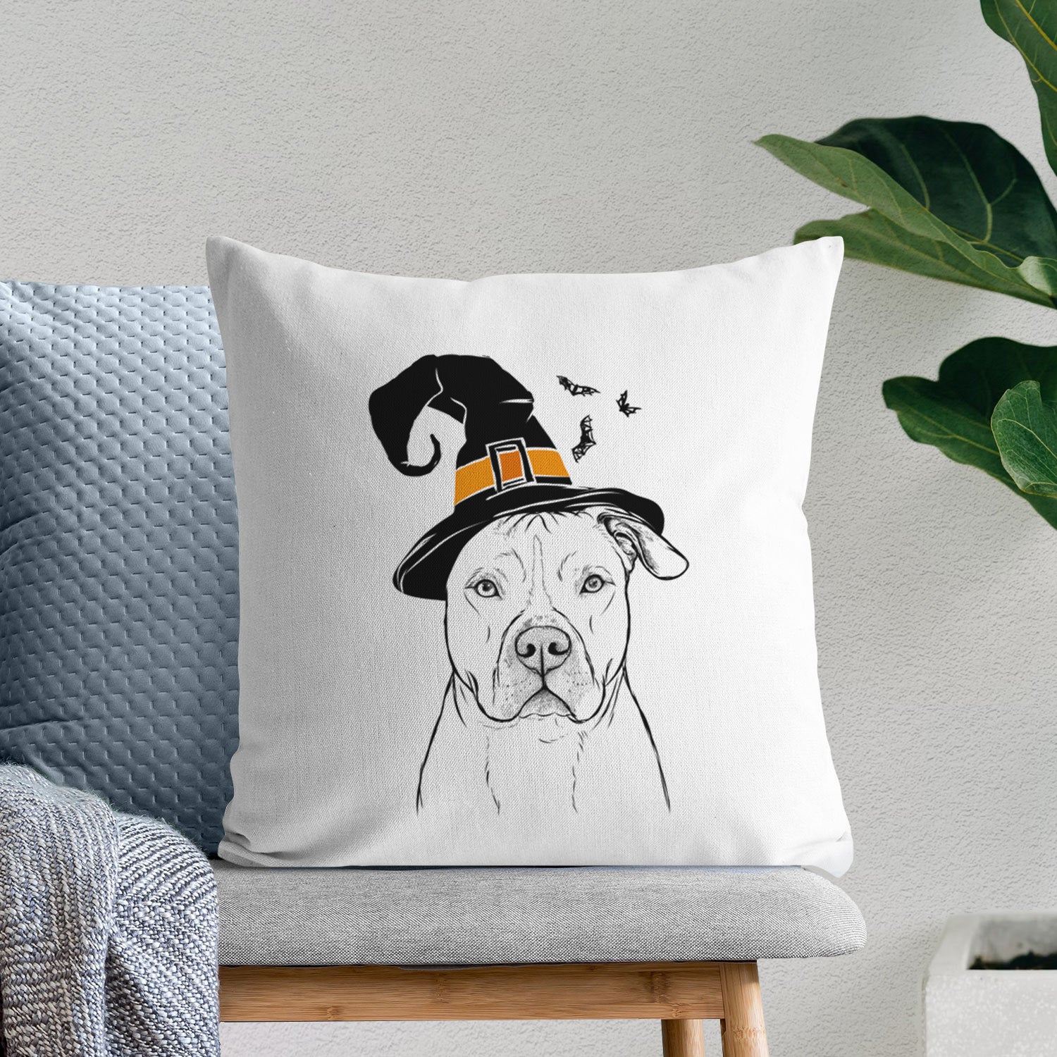 Teddy Jam the Pitbull - Throw Pillow Cover