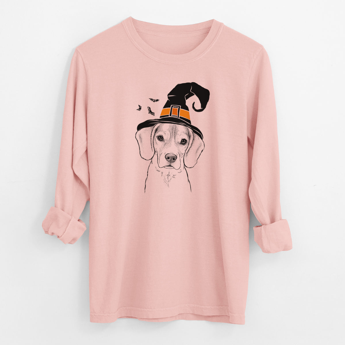 Witch Thea the Beagle - Men's Heavyweight 100% Cotton Long Sleeve