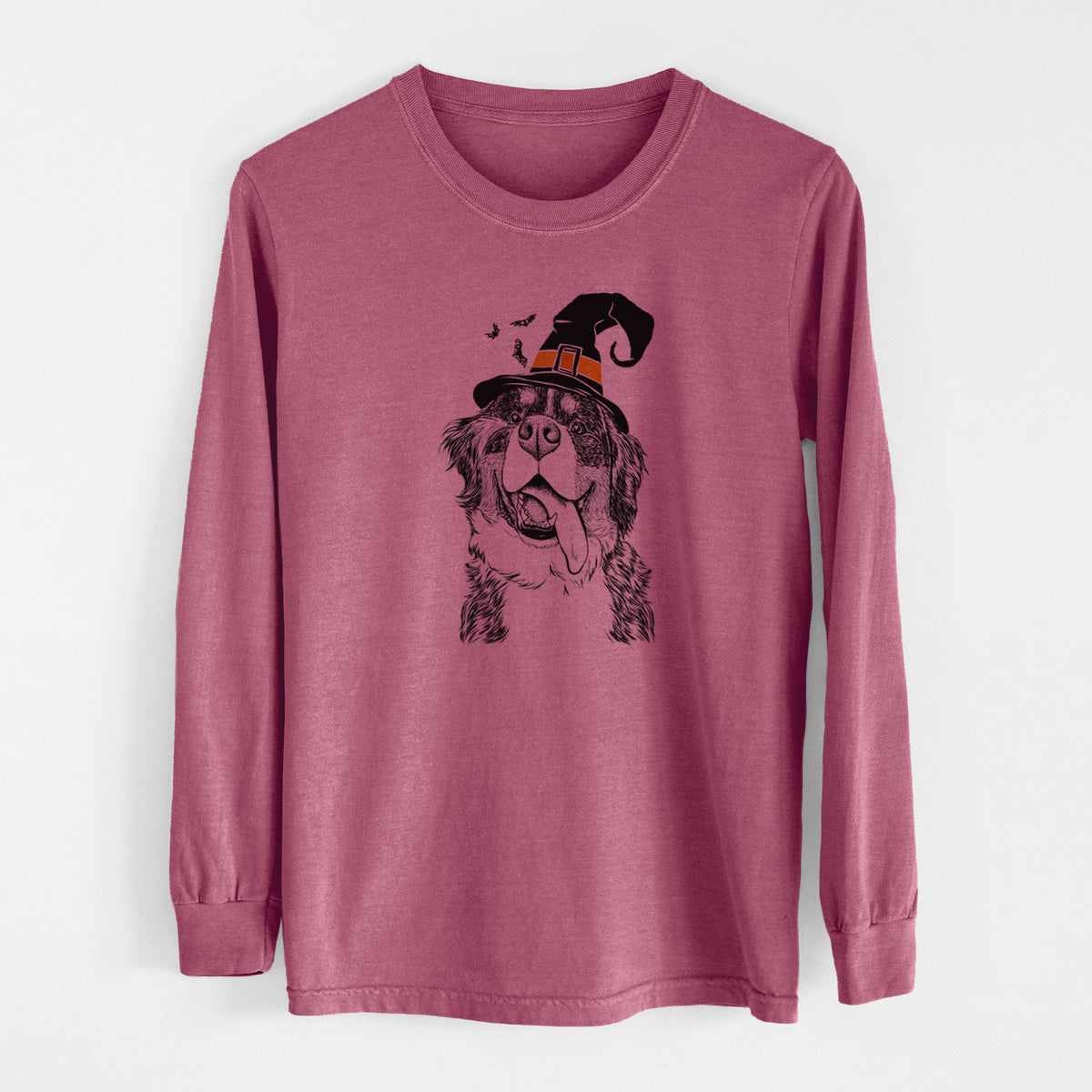 Witch Theo the Bernese Mountain Dog - Men's Heavyweight 100% Cotton Long Sleeve