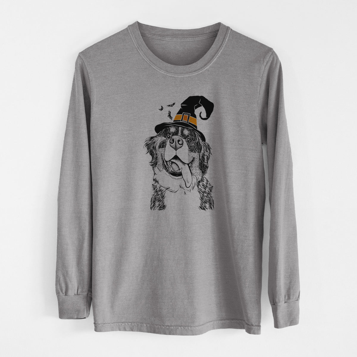 Witch Theo the Bernese Mountain Dog - Men's Heavyweight 100% Cotton Long Sleeve