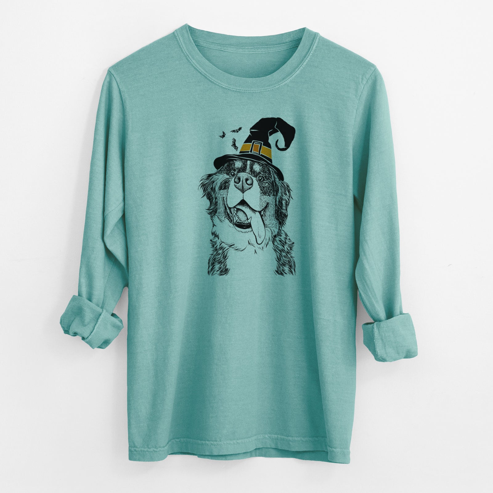 Witch Theo the Bernese Mountain Dog - Men's Heavyweight 100% Cotton Long Sleeve