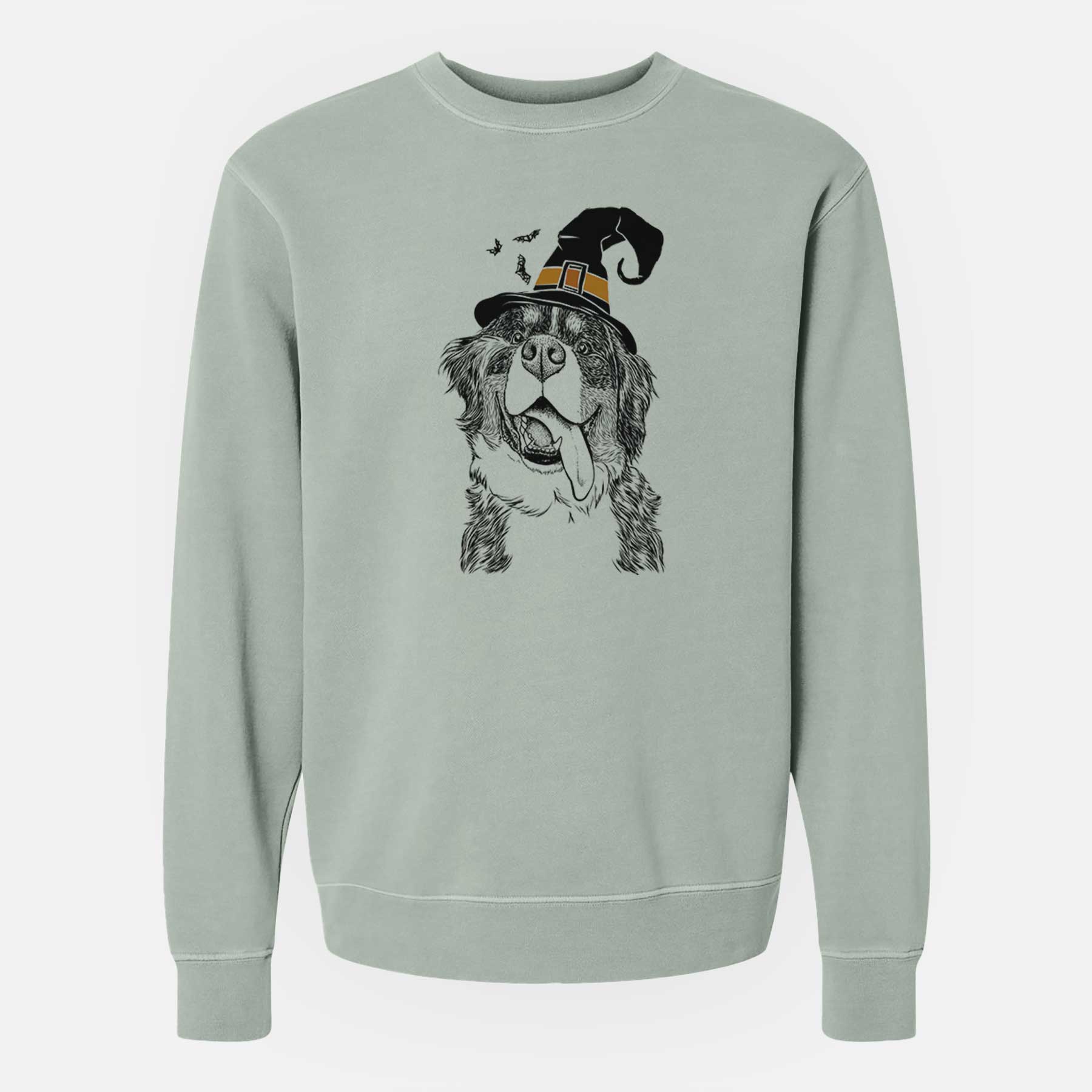 Witch Theo the Bernese Mountain Dog - Unisex Pigment Dyed Crew Sweatshirt