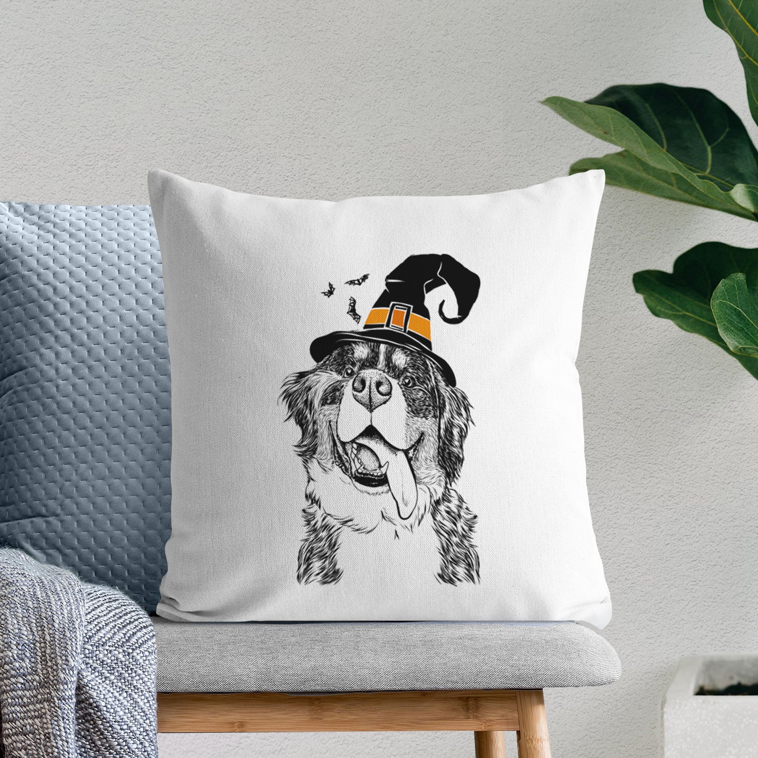 Theo the Bernese Mountain Dog - Throw Pillow Cover