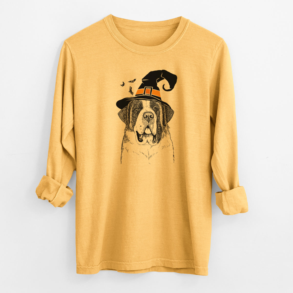 Witch Thor the Saint Bernard - Men's Heavyweight 100% Cotton Long Sleeve