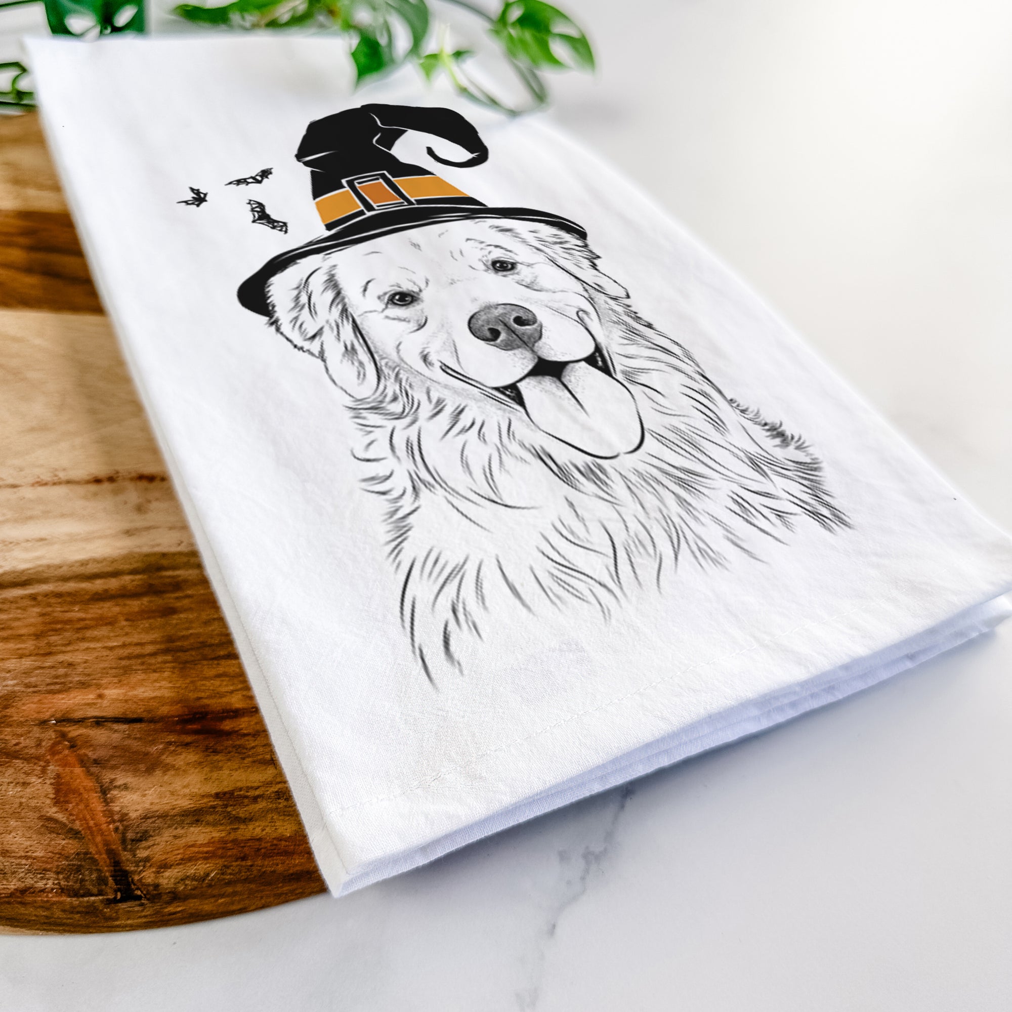 Ticket the Golden Retriever Tea Towel