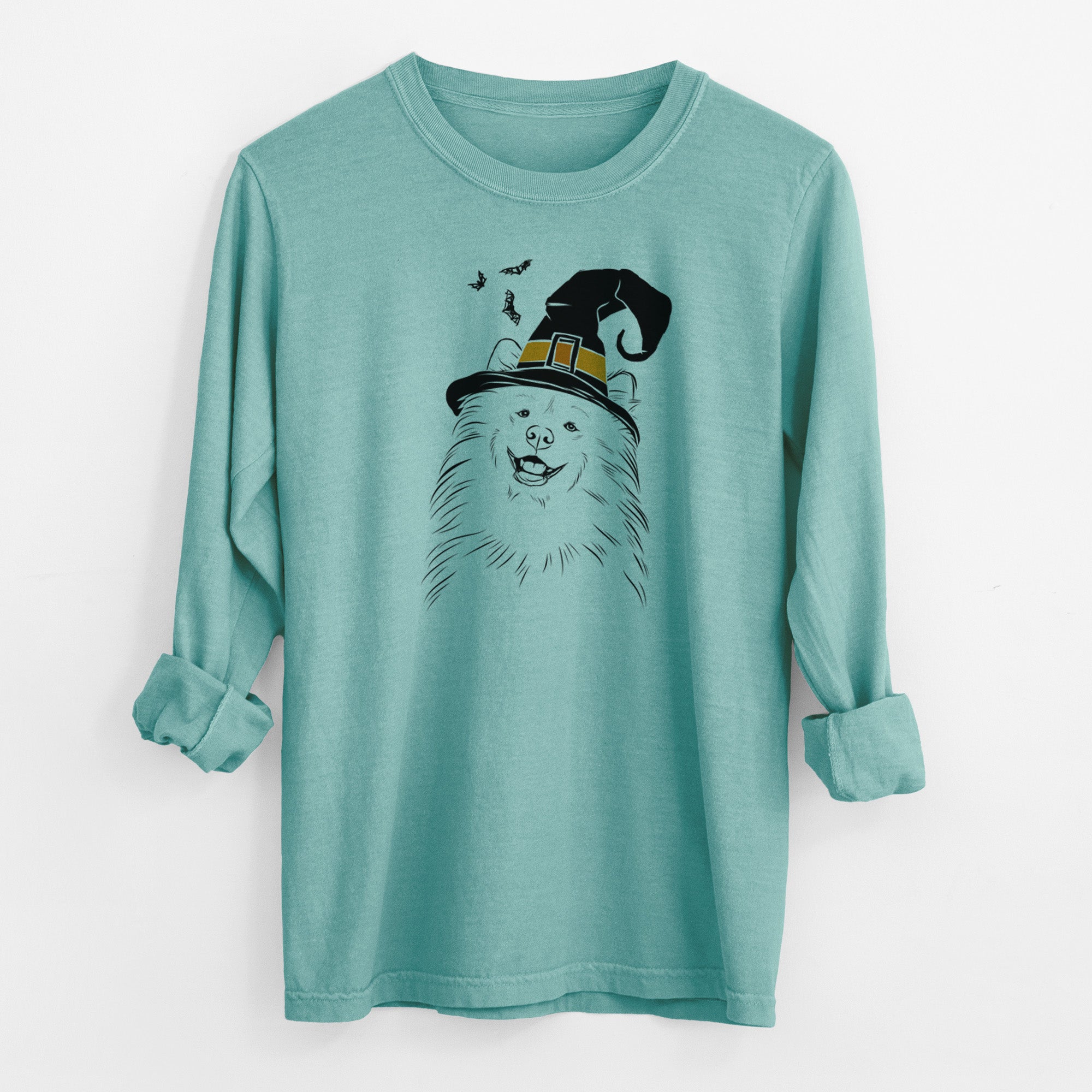 Witch Tillie the Samoyed - Men's Heavyweight 100% Cotton Long Sleeve