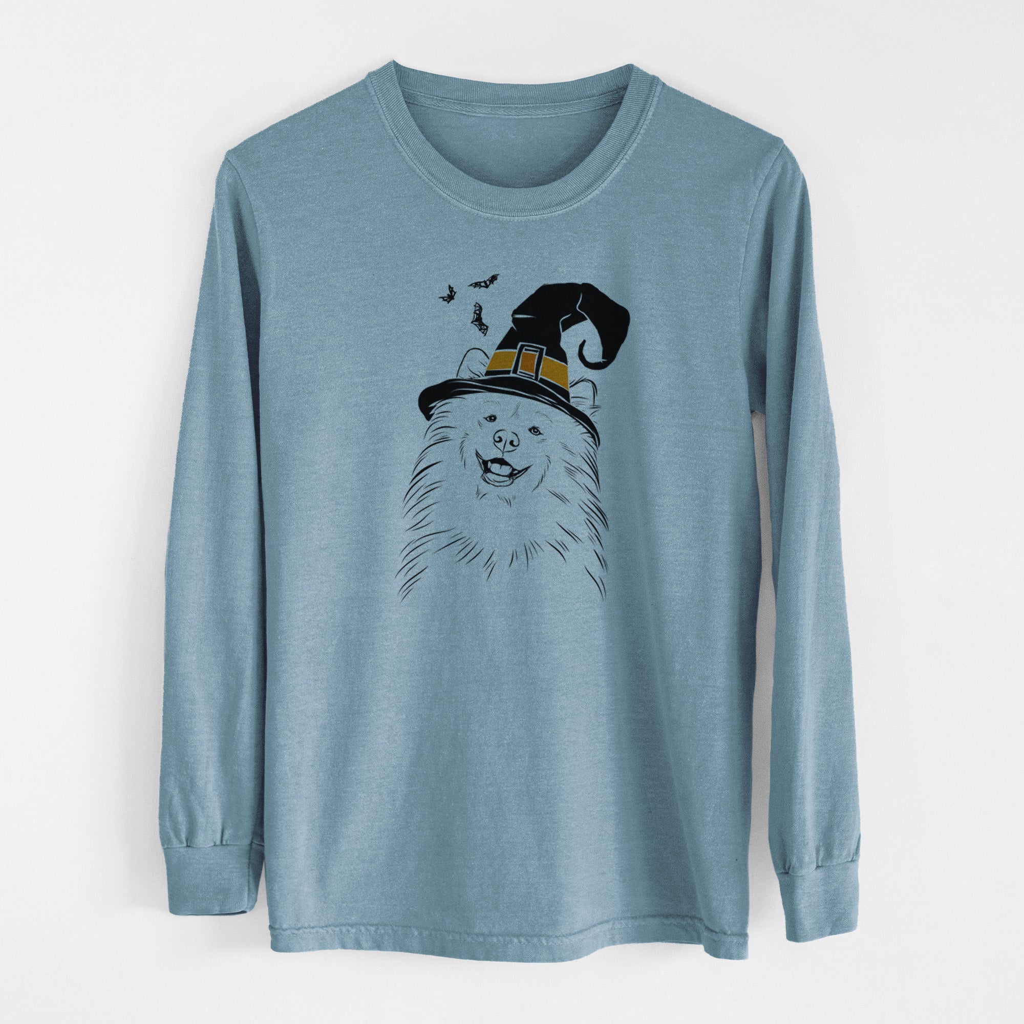 Witch Tillie the Samoyed - Men's Heavyweight 100% Cotton Long Sleeve