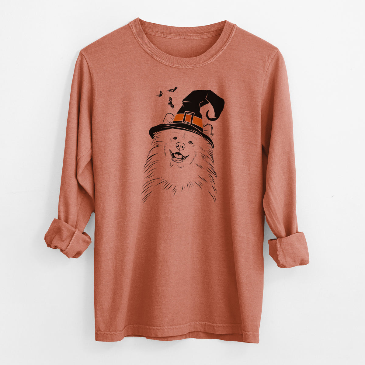 Witch Tillie the Samoyed - Men&#39;s Heavyweight 100% Cotton Long Sleeve