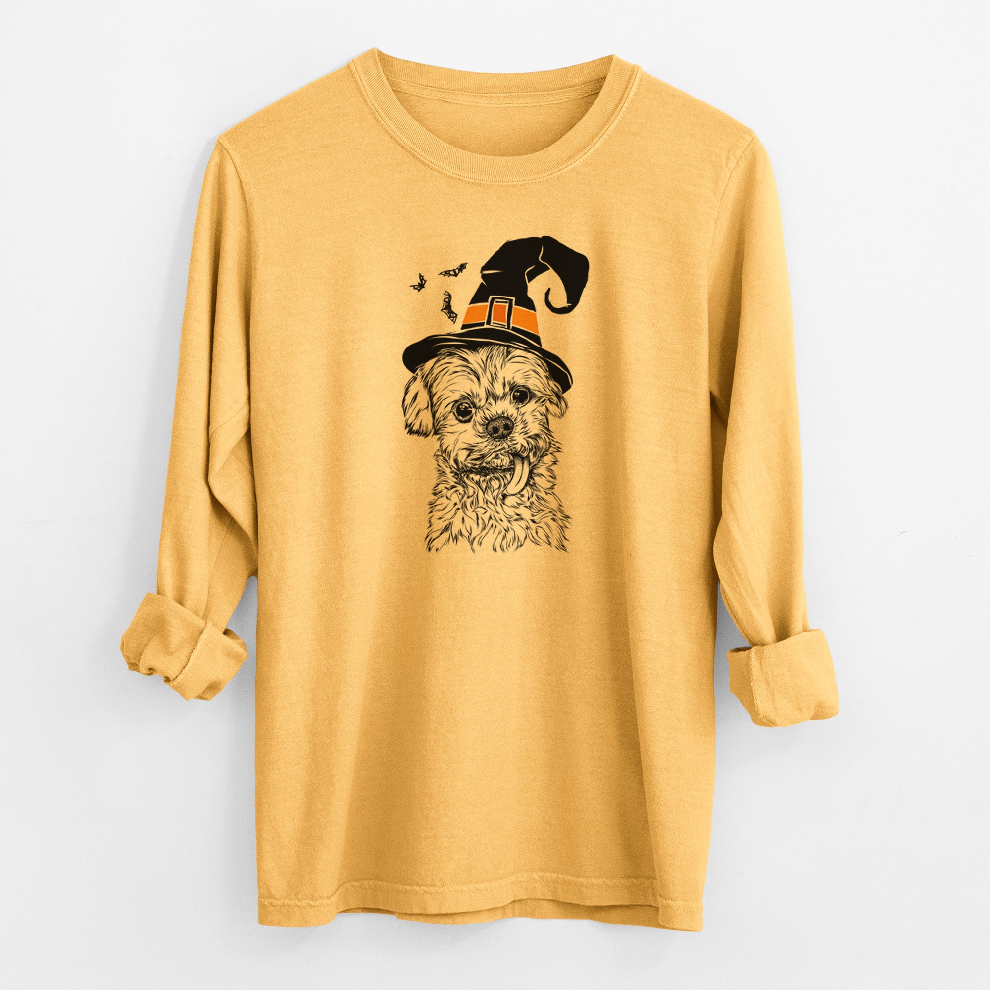 Witch Tiny Titan the Shih Tzu - Men's Heavyweight 100% Cotton Long Sleeve