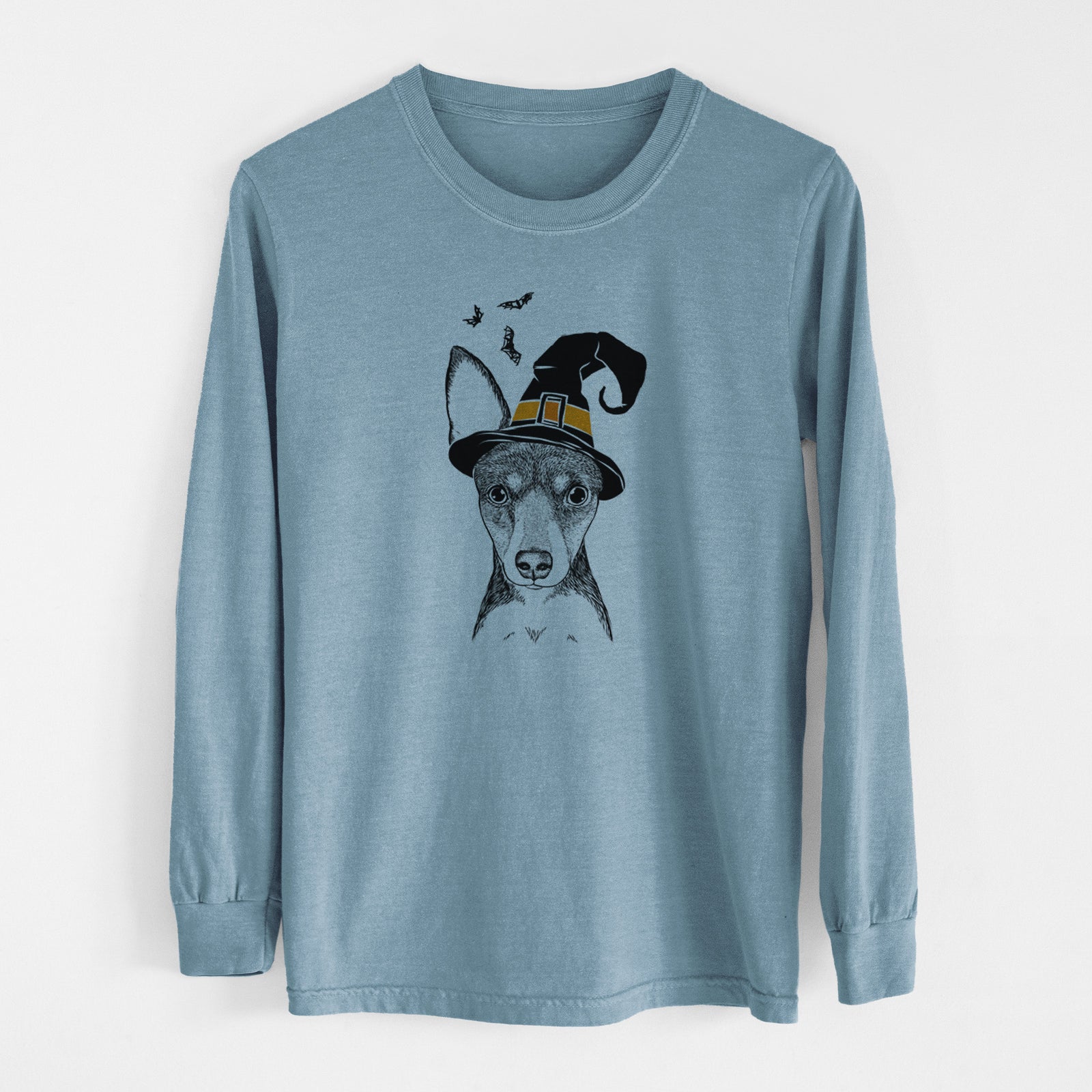Witch Tiny the Toy Fox Terrier - Men's Heavyweight 100% Cotton Long Sleeve