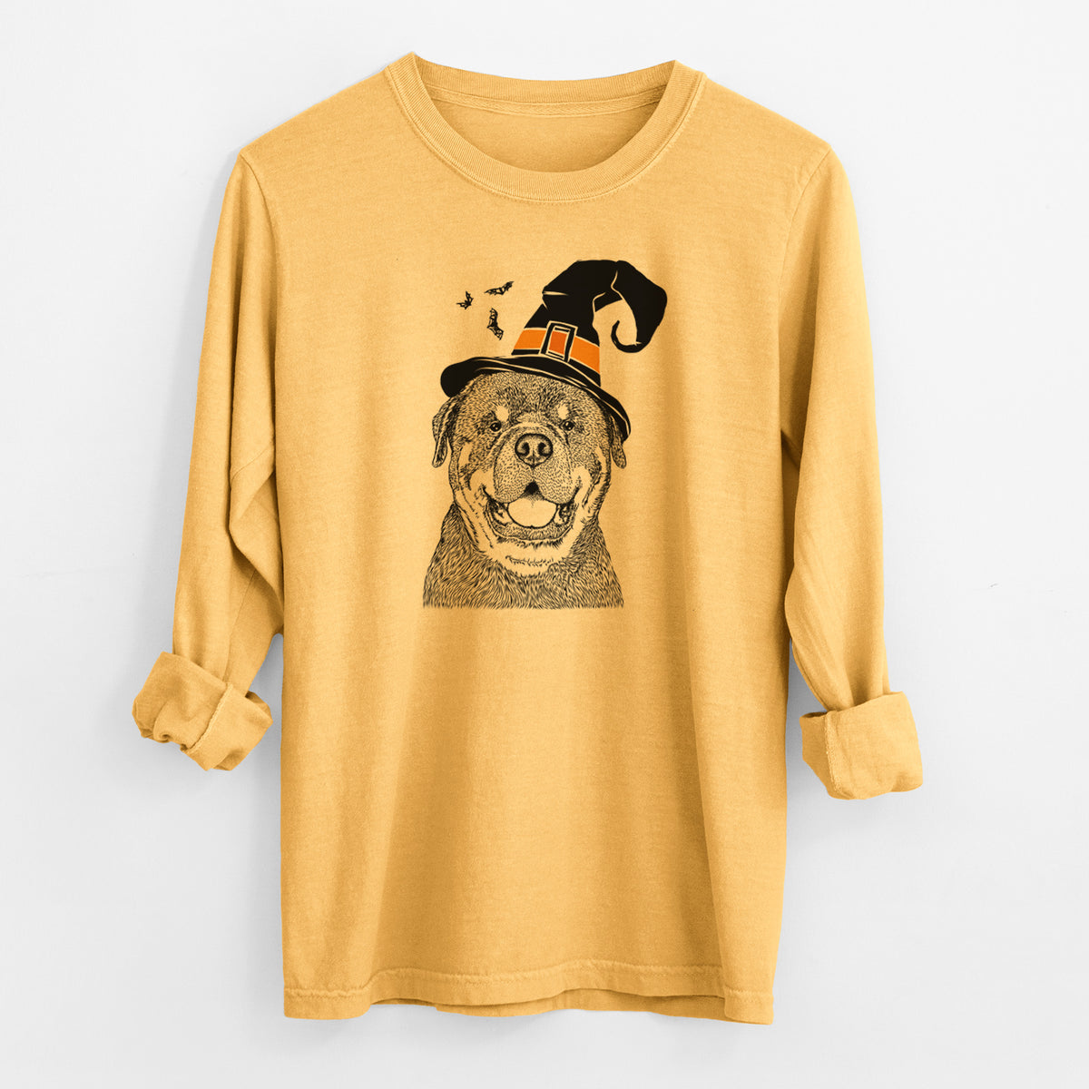 Witch Titan the Rottweiler - Men's Heavyweight 100% Cotton Long Sleeve