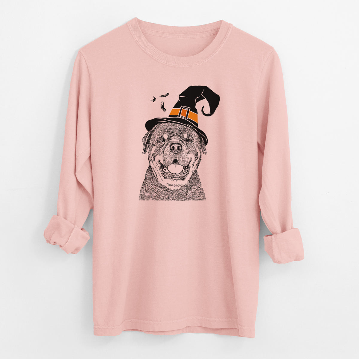 Witch Titan the Rottweiler - Men's Heavyweight 100% Cotton Long Sleeve