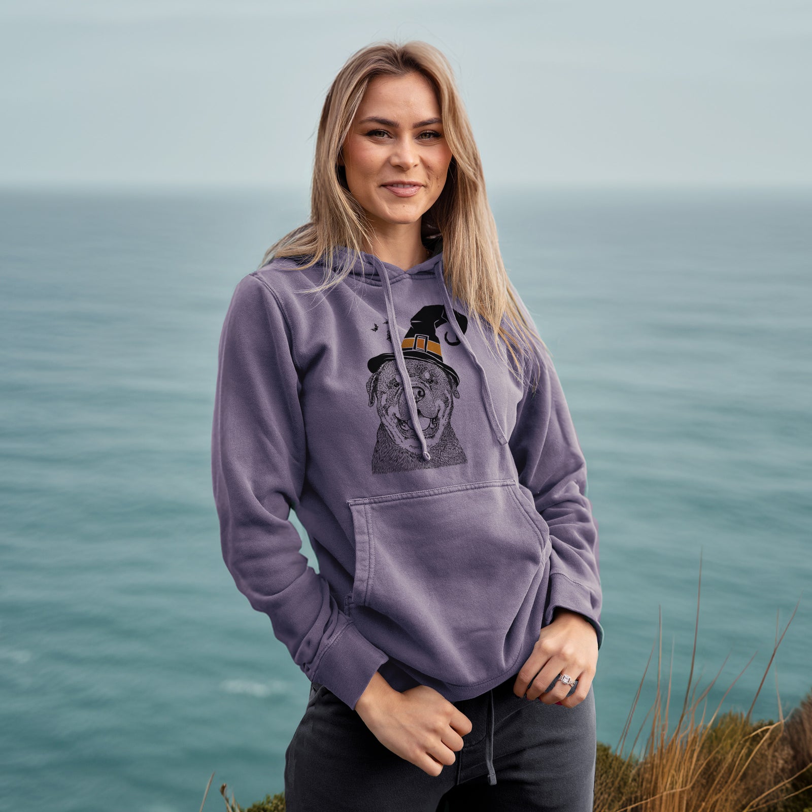 Witch Titan the Rottweiler - Unisex Pigment Dyed Hoodie