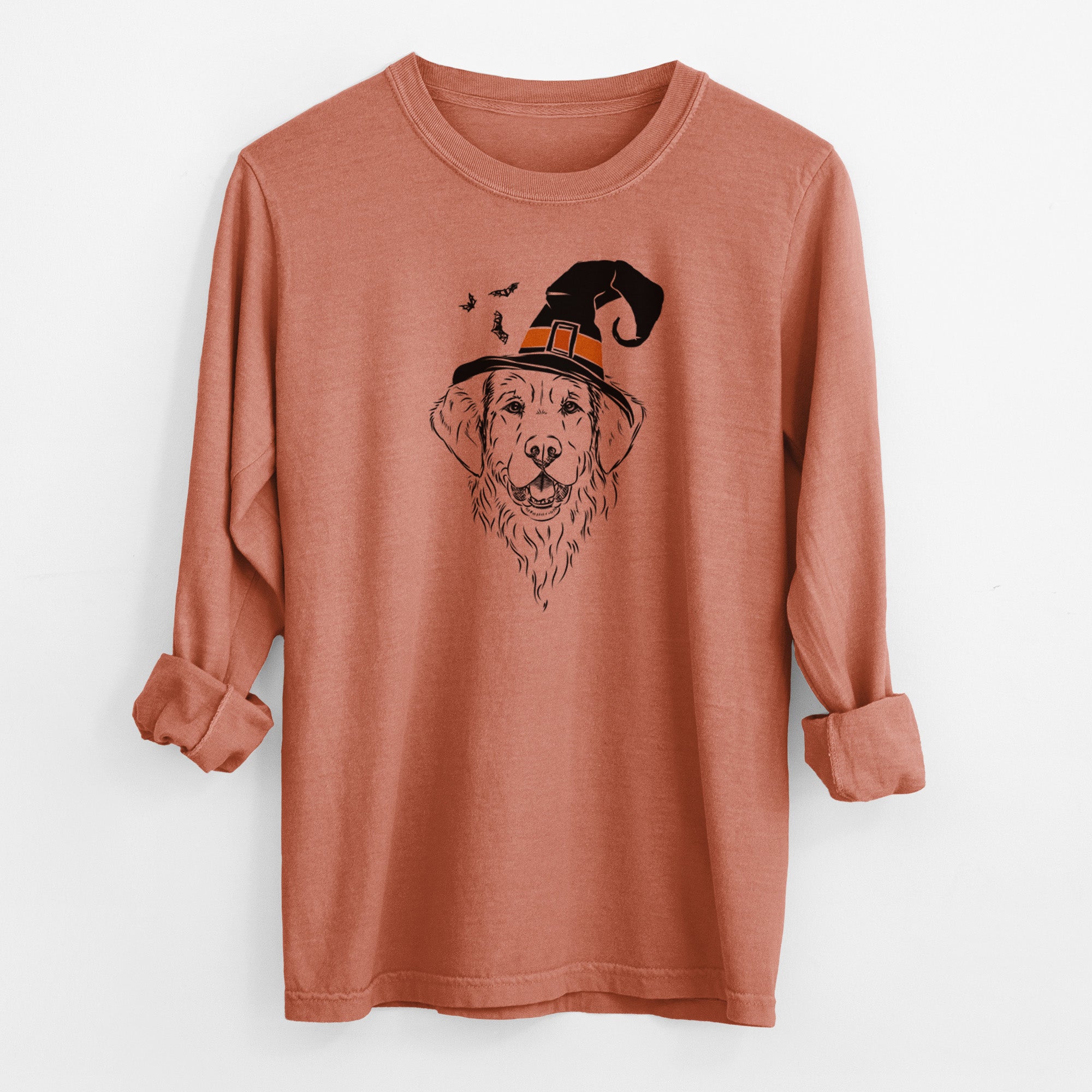 Witch Toby the Golden Retriever - Men's Heavyweight 100% Cotton Long Sleeve