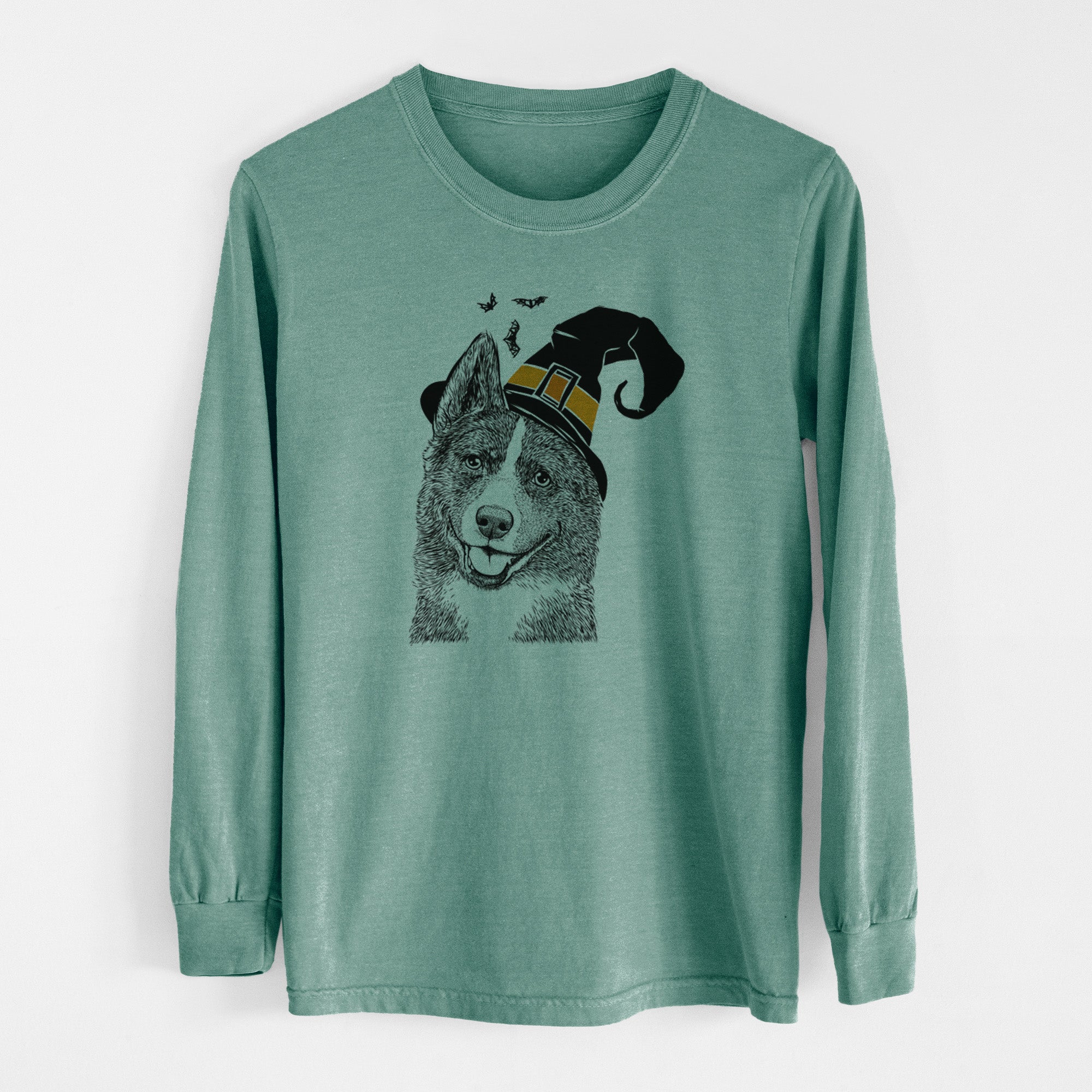 Witch Tosca the Karelian Bear Dog - Men's Heavyweight 100% Cotton Long Sleeve