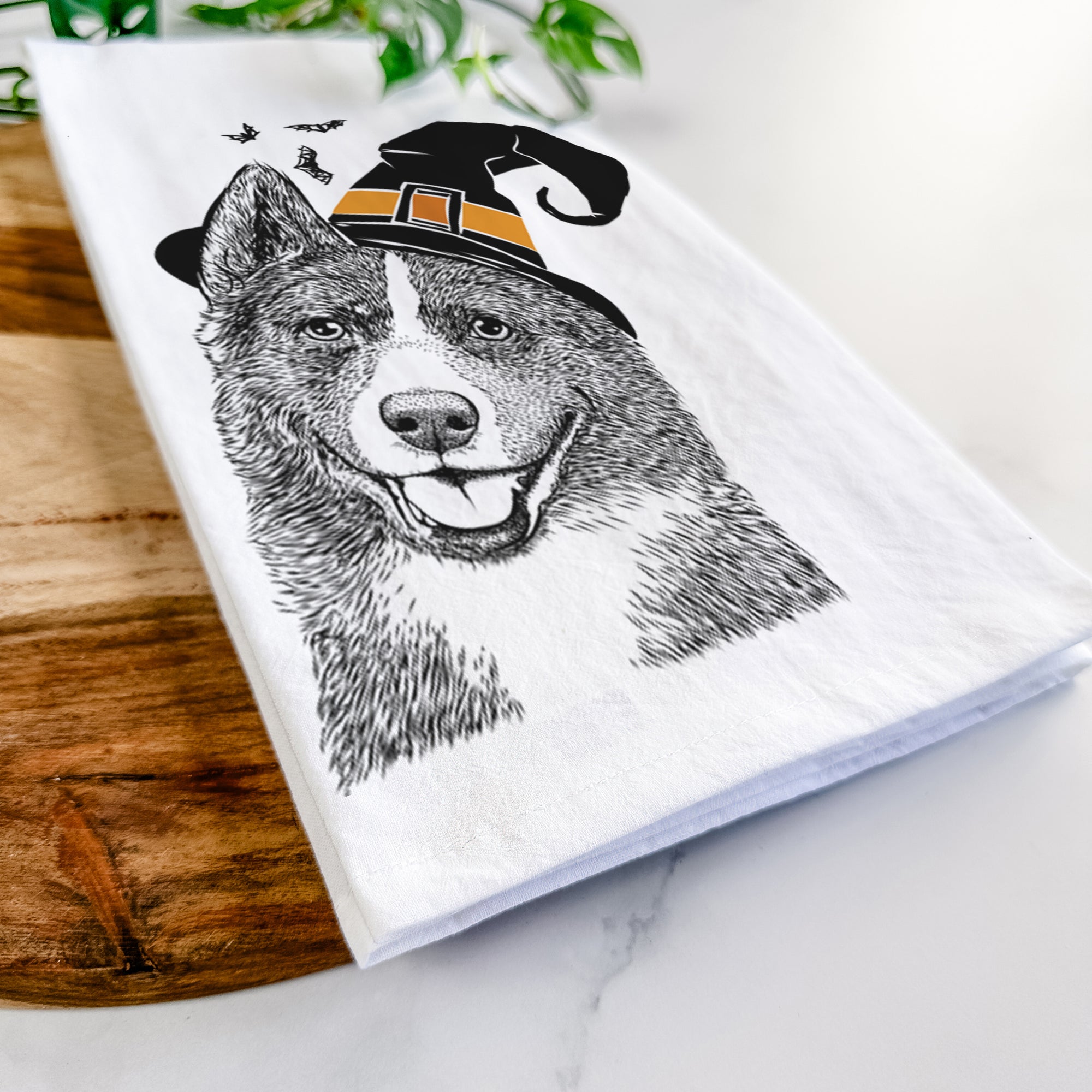 Tosca the Karelian Bear Dog Tea Towel